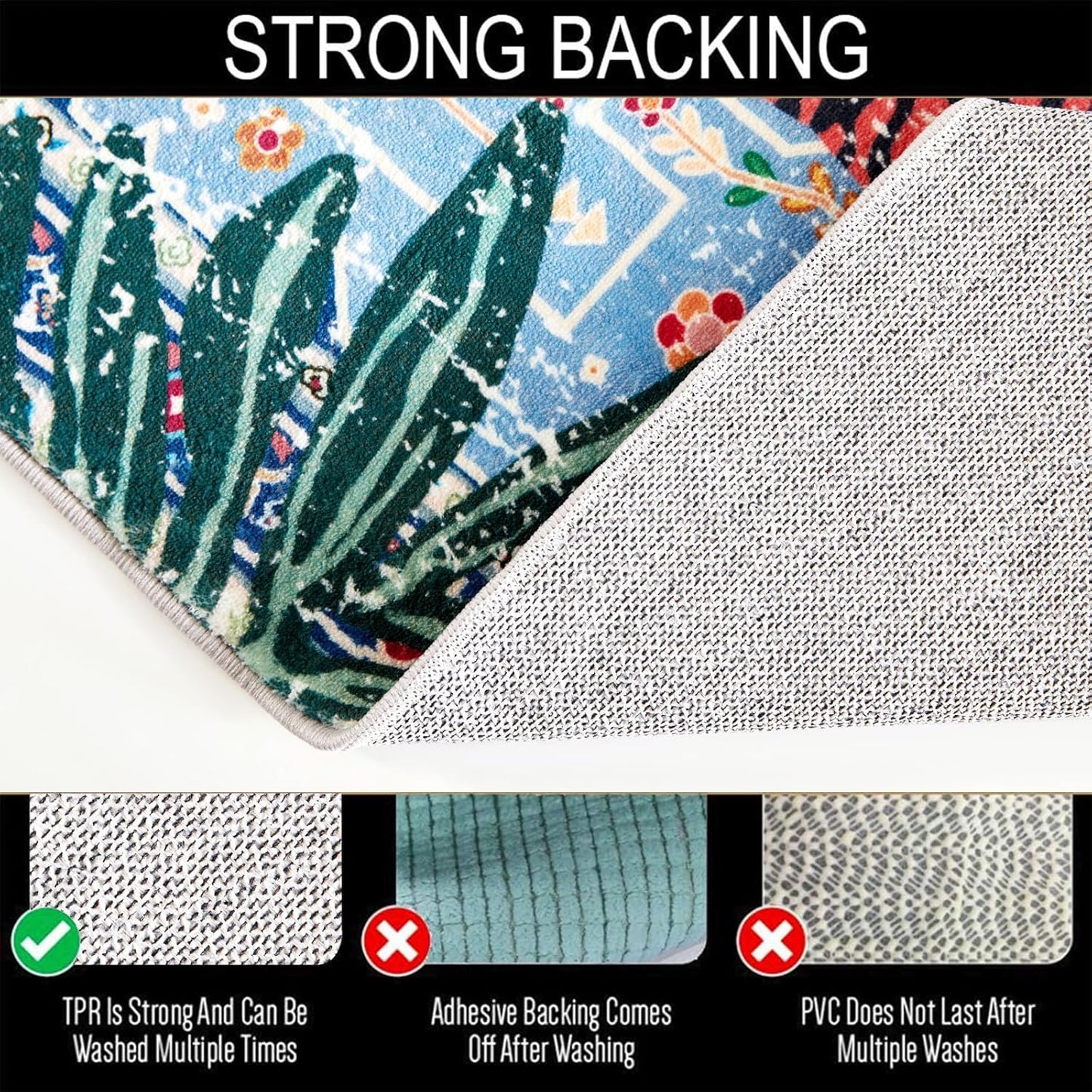 Tropical Rugs, 3x5 Thin Boho Small Area Rugs for Bathroom Kitchen Small Indoor Entryway Rug Modern Vintage Distressed Summer Jungle Plant Accent Carpet Non-Slip Washable