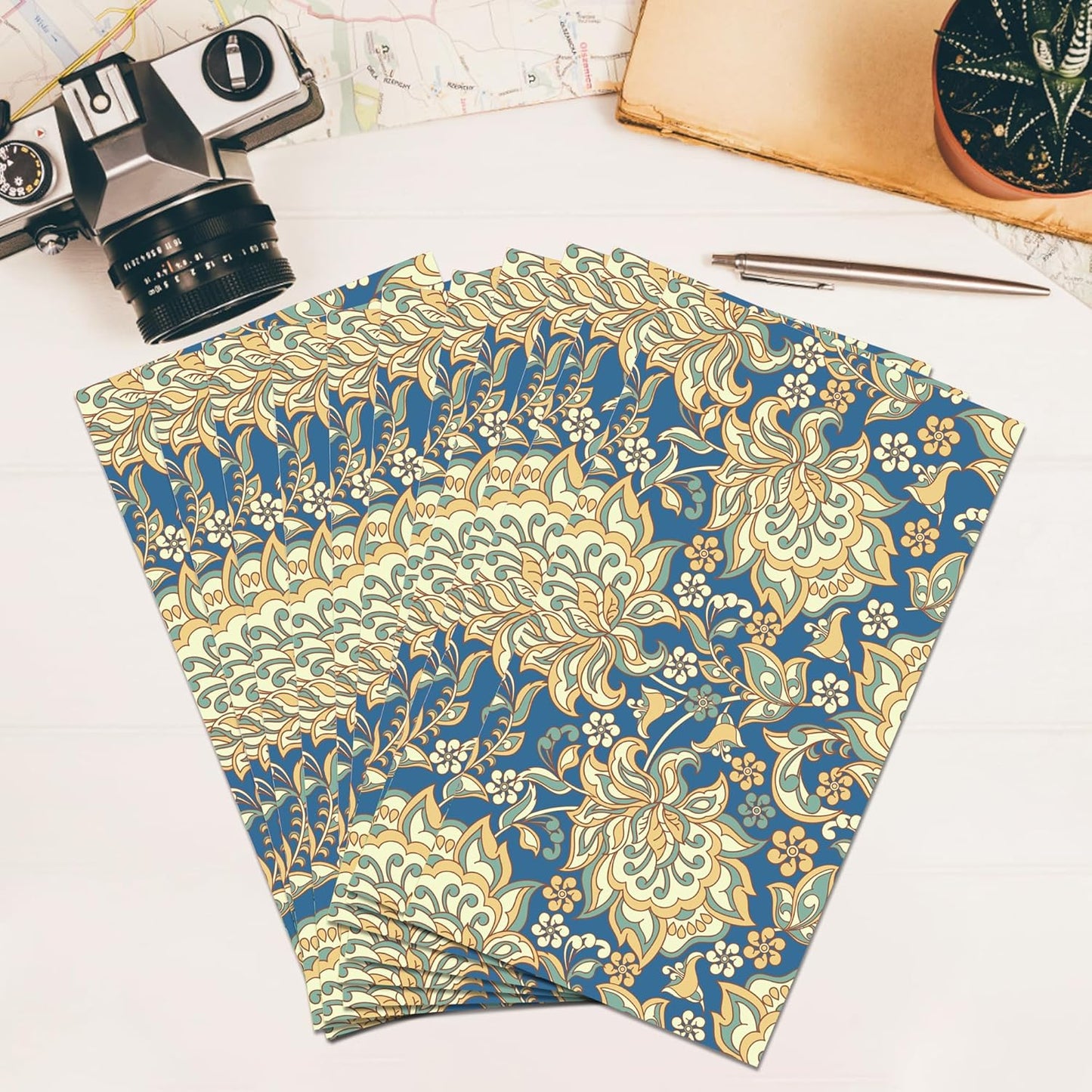 100Pcs William Morris Paper Napkins Disposable Paper Floral Vintage Napkins Decoupage Decorations for Kitchen, Party,Guest Towels,Wedding,baby shower,4.5x8 Inch
