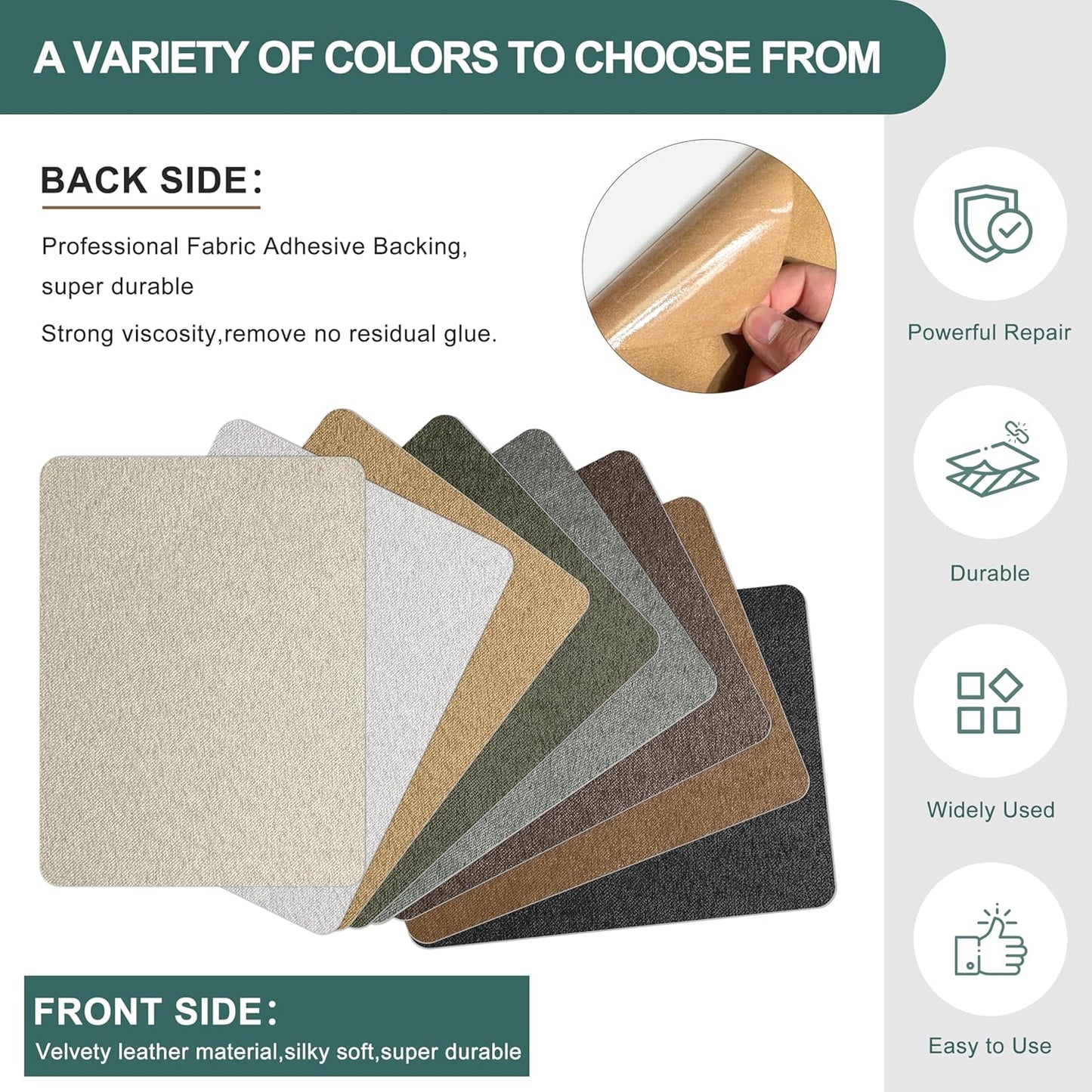 Azobur Couch Patch Repair Fabric,Microfiber Fabric, Self-Adhesive, for Sofa Repair and Upholstery, 2 Pieces, 9.5 x 11 inches (Light Khaki)