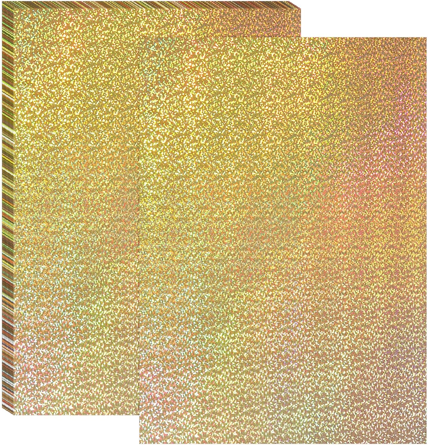 PATIKIL 11.7x8.3" Hot Stamping Foil Paper Sheet, 20 Sheets A4 Heat Transfer Hot Stamping Paper Foil for Leather DIY Logo Decor Craft Gift Package Scrapbook Card, Laser Spot Gold