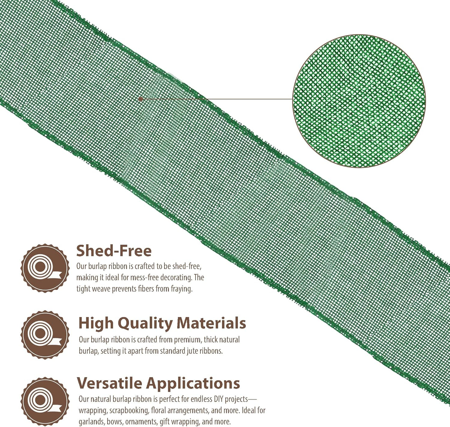 Mandala Crafts Green Burlap Ribbon 3 Inches Wide Jute Ribbons for Crafts - 20 Yds Roll Rustic Burlap Wrap Trim Ribbons for Wreaths Bows Wedding Party Decoration