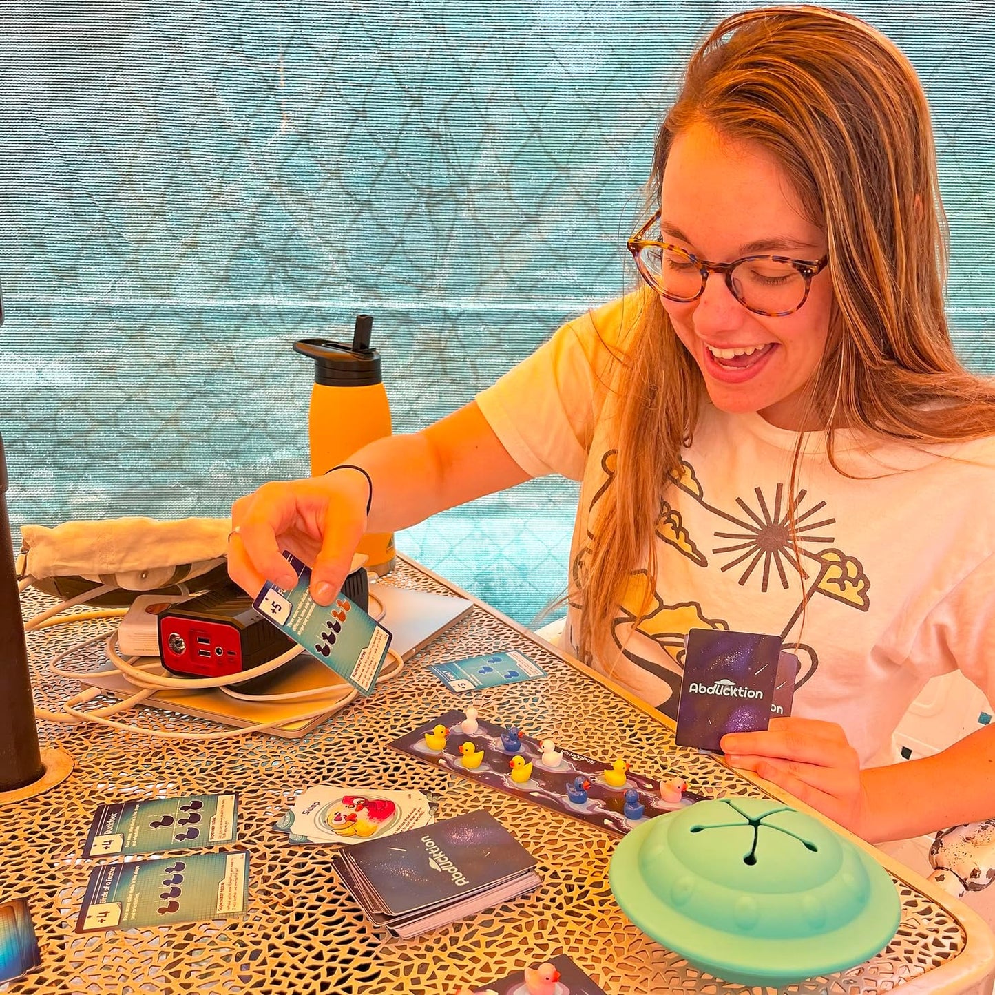 Abducktion - IntergalacDuck Research Expansion Pack, 25-30 Minutes, Additional Cards, 2 More Boards for up to 6 Players, and Glitter Ducks!