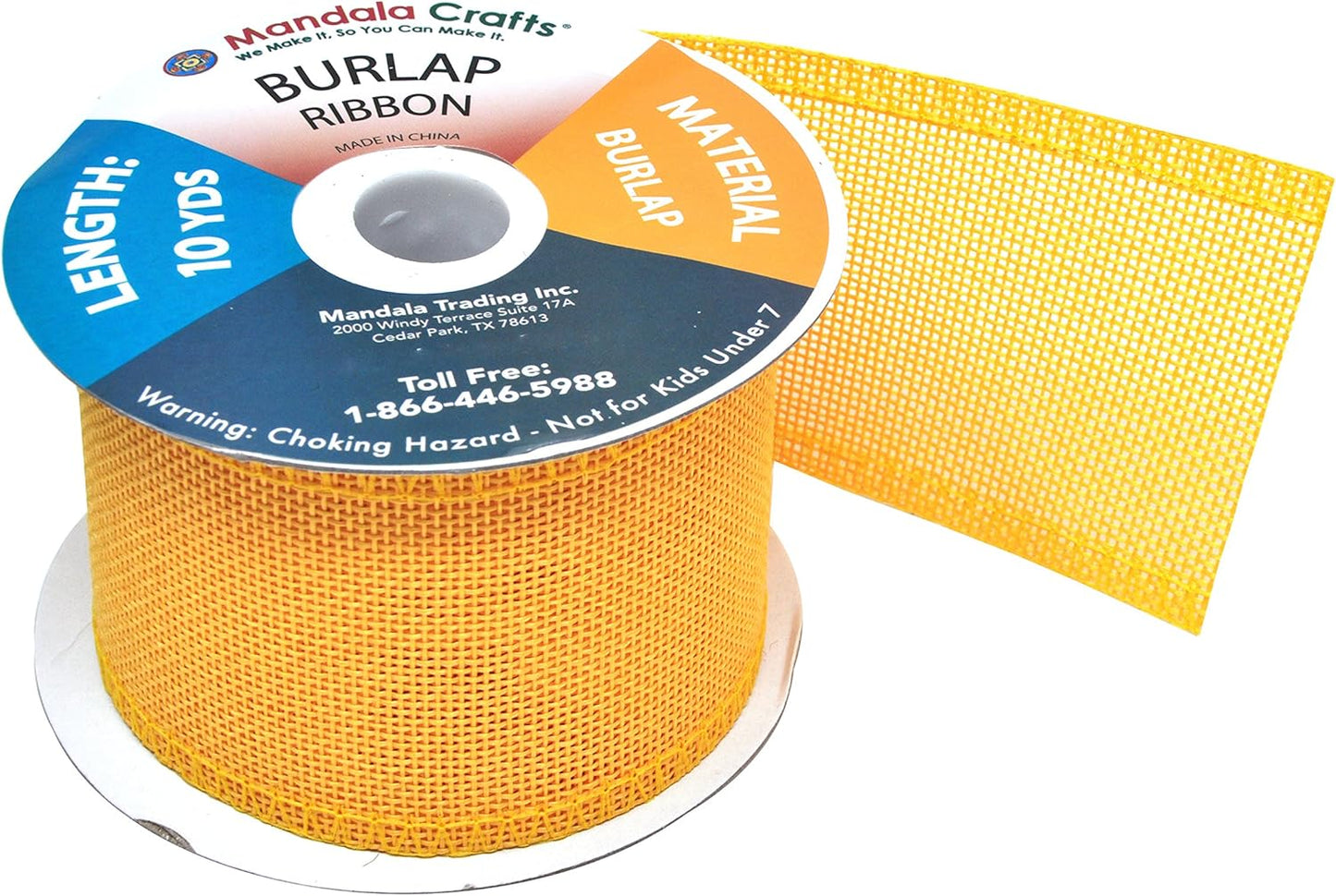 Mandala Crafts Yellow Burlap Ribbon 2.5 Inches Wide Jute Ribbons for Crafts - 20 Yds Roll Rustic Burlap Wrap Trim Ribbons for Wreaths Bows Wedding Party Decoration