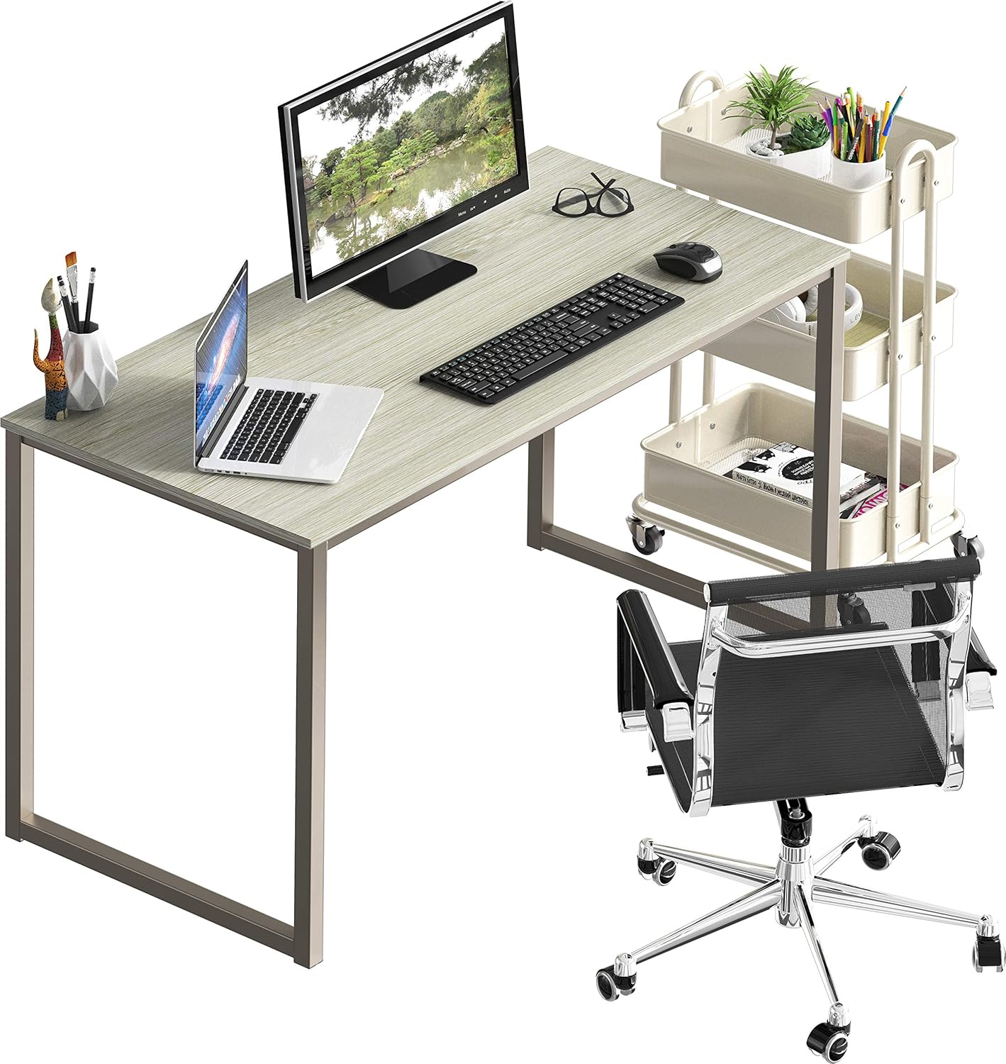 SHW Mission 48-Inch Home Office Computer Desk, Maple