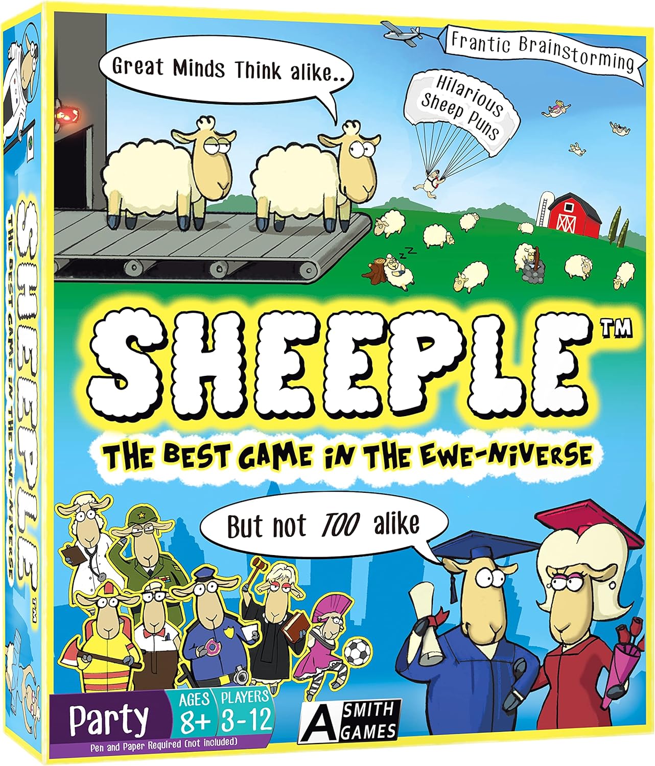 SHEEPLE™ - Where Great Minds Think Alike - Funny Word Association Party Game - Easy to Learn & Play Family Board Game - for Adults, for Teens, and for Kids - All Ages 8 & Up, 3-12 Players