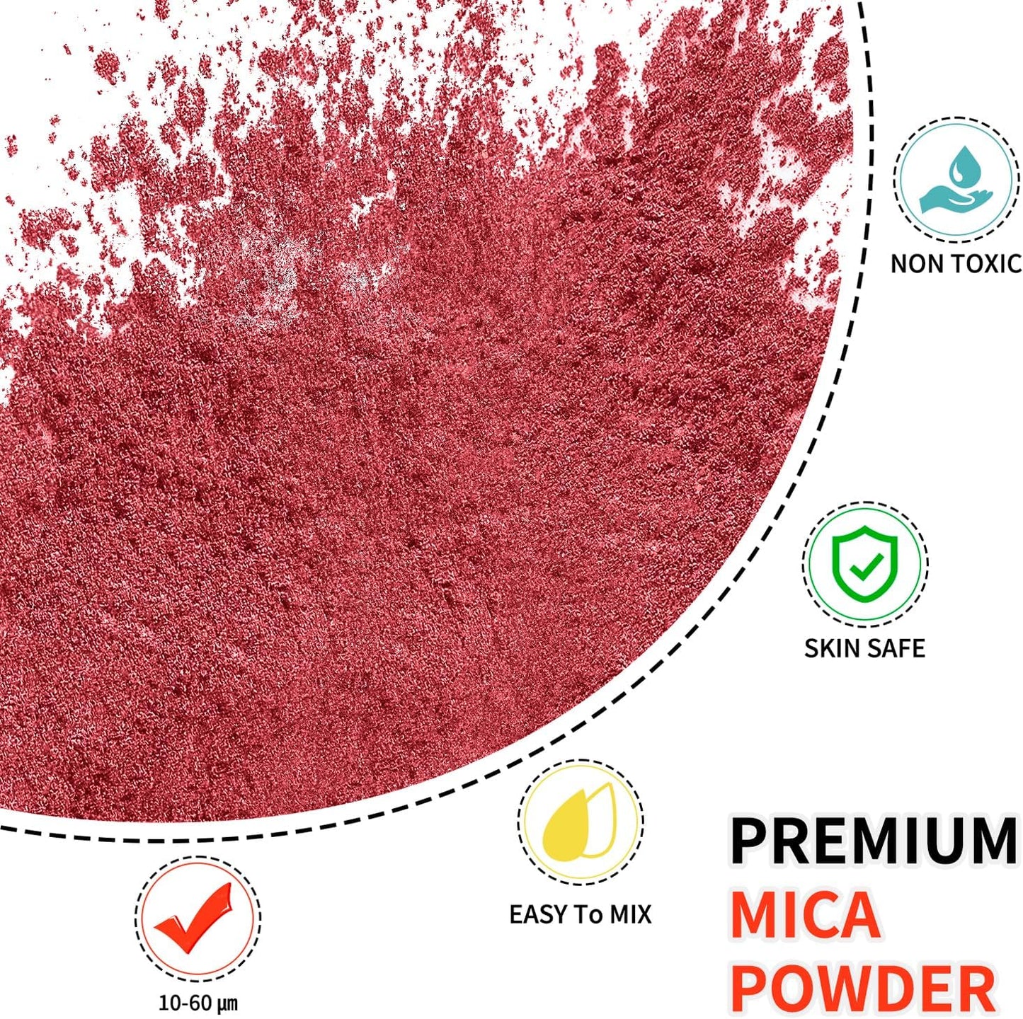 Mica Powder - 100g Mica Powder for Epoxy Resin - Metallic Color Pigment for Resin, Soap, Bath Bombs, Eye Shadow, Nails, DIY Crafting Projects etc. (Ruby Red)