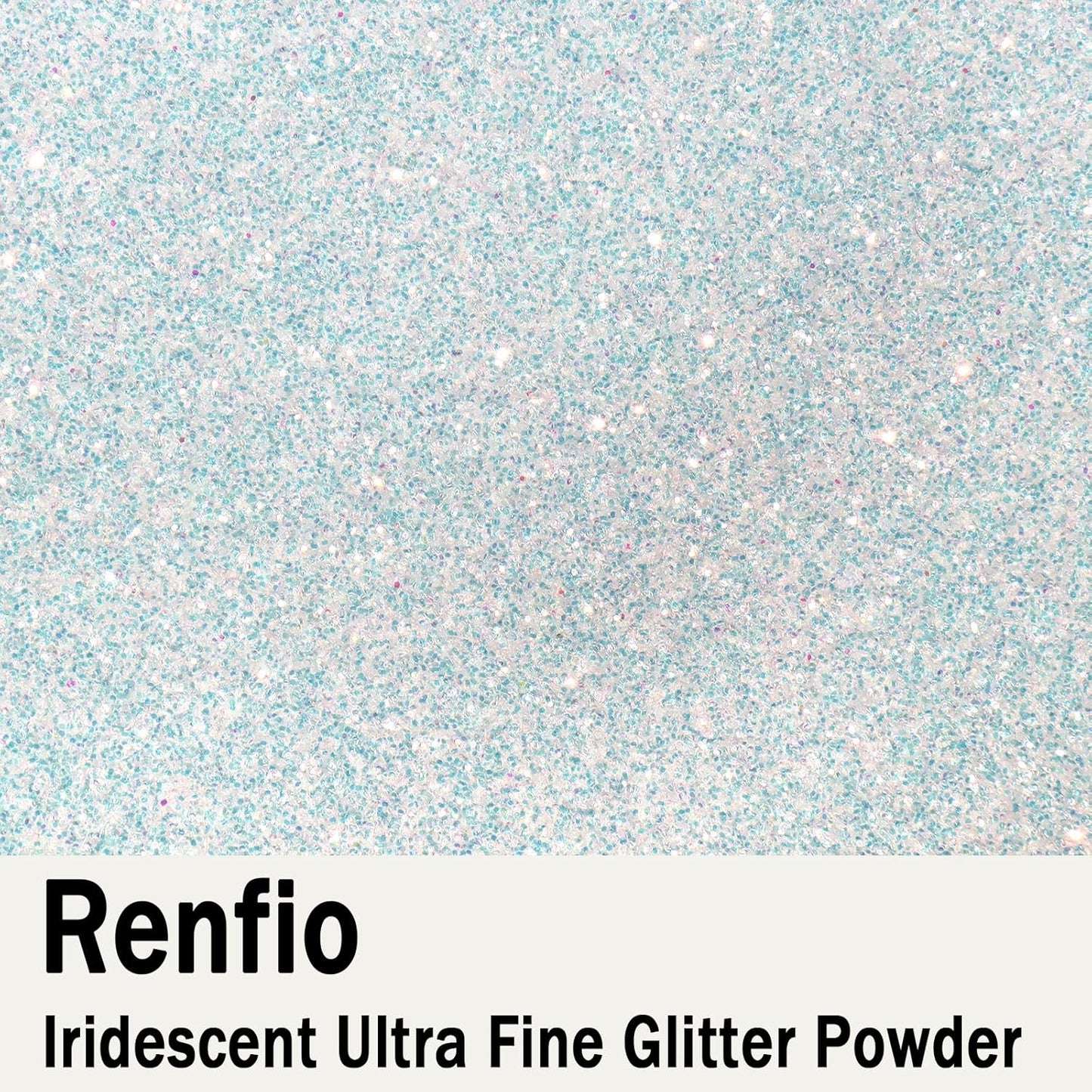 Renfio Iridescent Ultra Fine Glitter Powder Resin Supplies Glitters 1.94 Oz (55g) PET Flake Crafts Sequins 1/128" 0.008" 0.2mm Epoxy Chips Flakes for Tumbler Slime Olympic Decorations - Colorful White