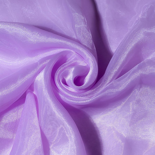 Fynite Sheer Organza Fabric | 2 Yards Long | 44" Wide | Bridal Solid Sheer Organza Bolt for Wedding Dress Fashion Craft Decorations Silky Shiny Sheer Organza - Lavender