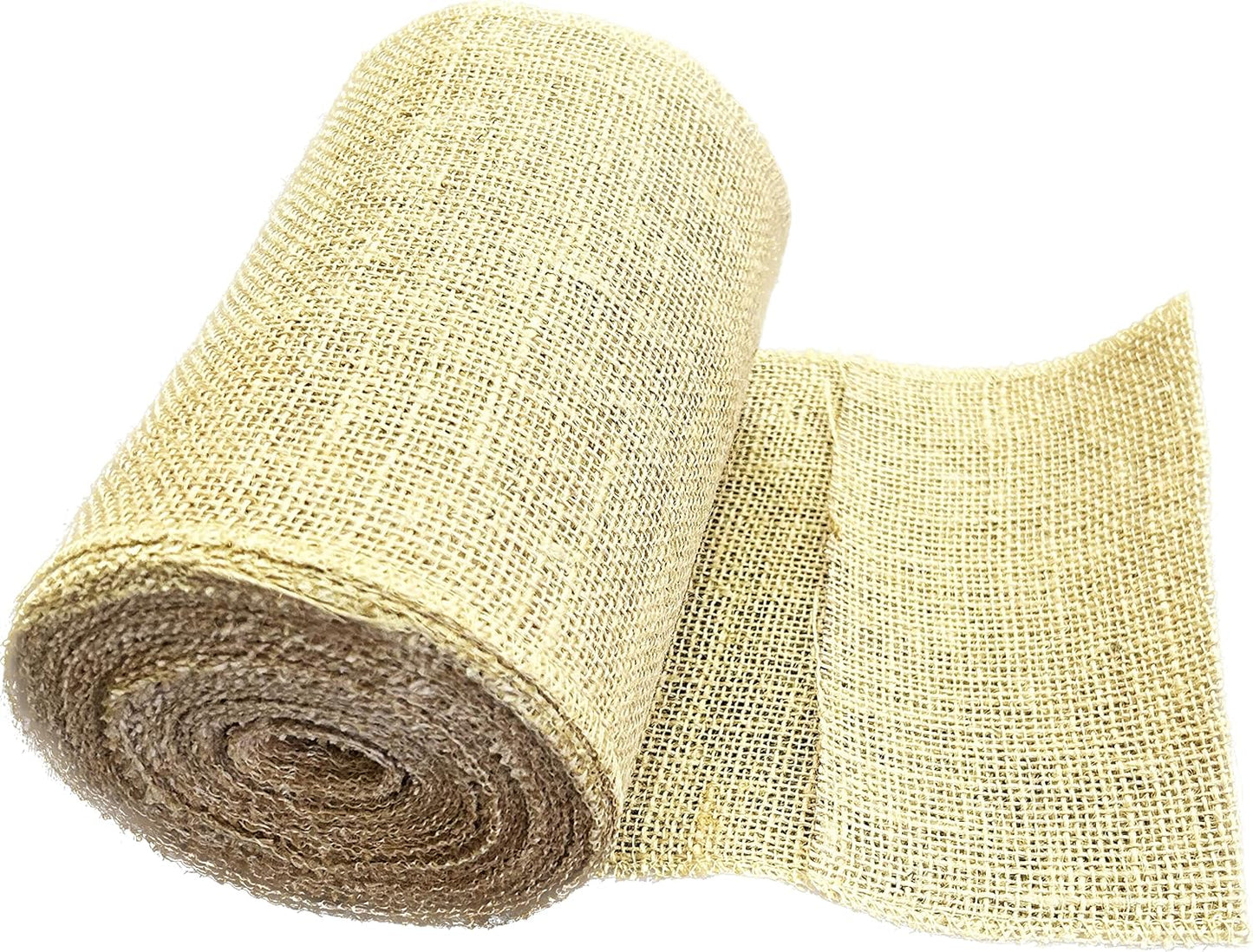 3-Pack Burlap Fabric Ribbon Natural Roll DIY (6Inch X 15yards) Tree Protector Wrap Plant Bandage Packing Winter Proof, Craft & Hobby Fabric, Warm Keeping and Moisture