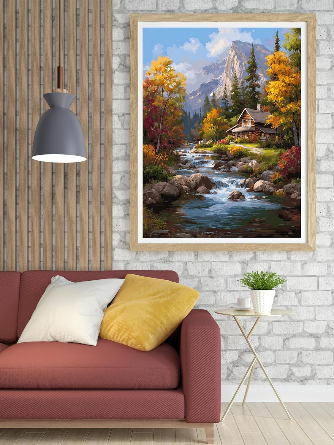 14CT Counted Cross Stitch Kits for Adults Advanced Mountains Lake Printed Stamped Cross Stitch Kits for Adults (Mountain Lake 3)