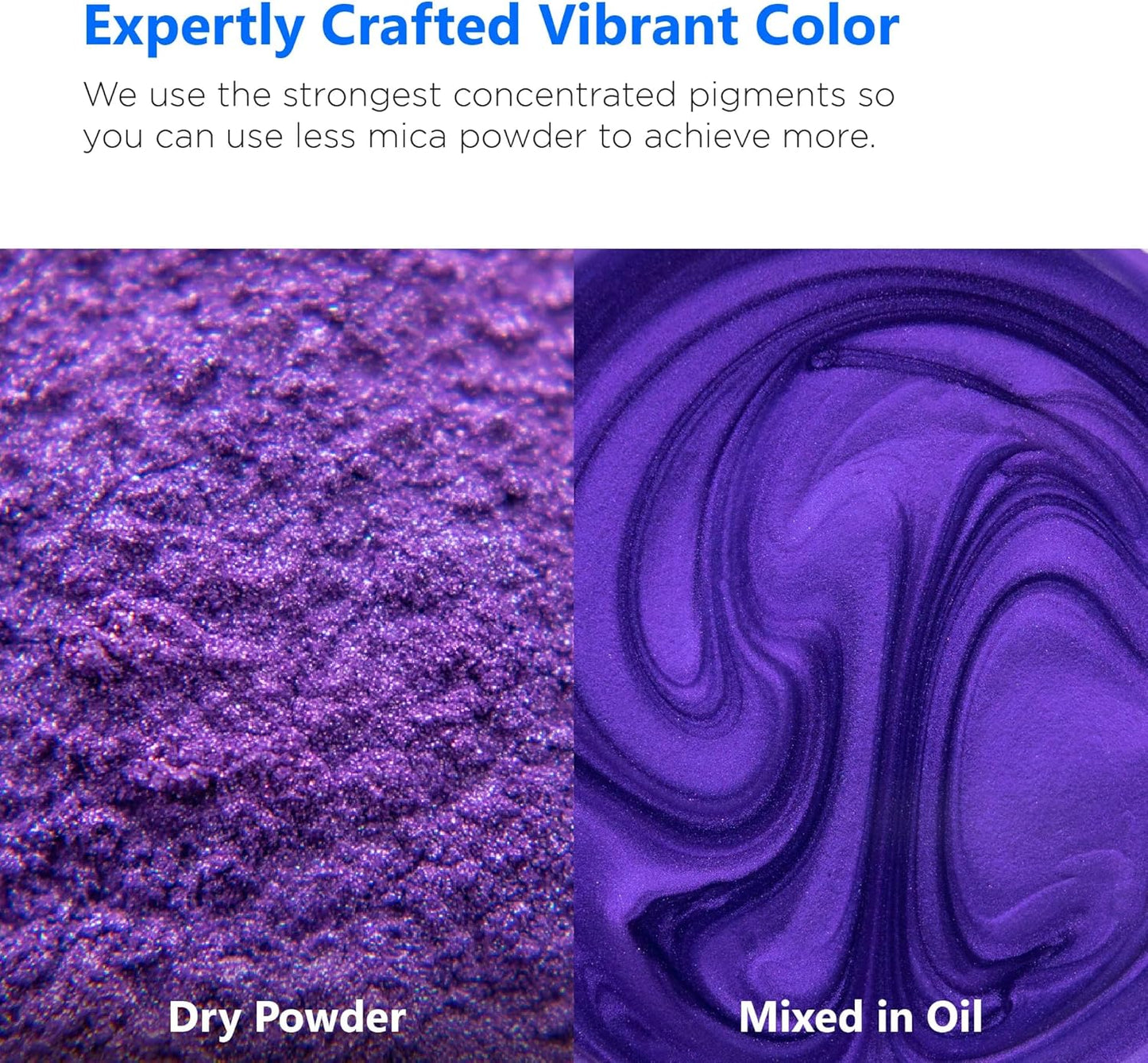 Rolio Premium Mica Powder - Purple Heart (100G / 3.5 oz) - 1 Jar of Purple Pigment Powder for Epoxy Resin, Dye, Soap Making, Nail Polish, Paint, Candle Making, Bath Bombs, Slime