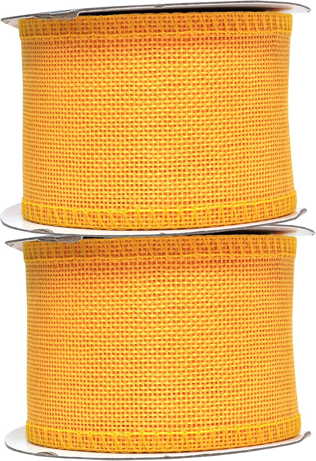 Mandala Crafts Yellow Burlap Ribbon 2.5 Inches Wide Jute Ribbons for Crafts - 20 Yds Roll Rustic Burlap Wrap Trim Ribbons for Wreaths Bows Wedding Party Decoration