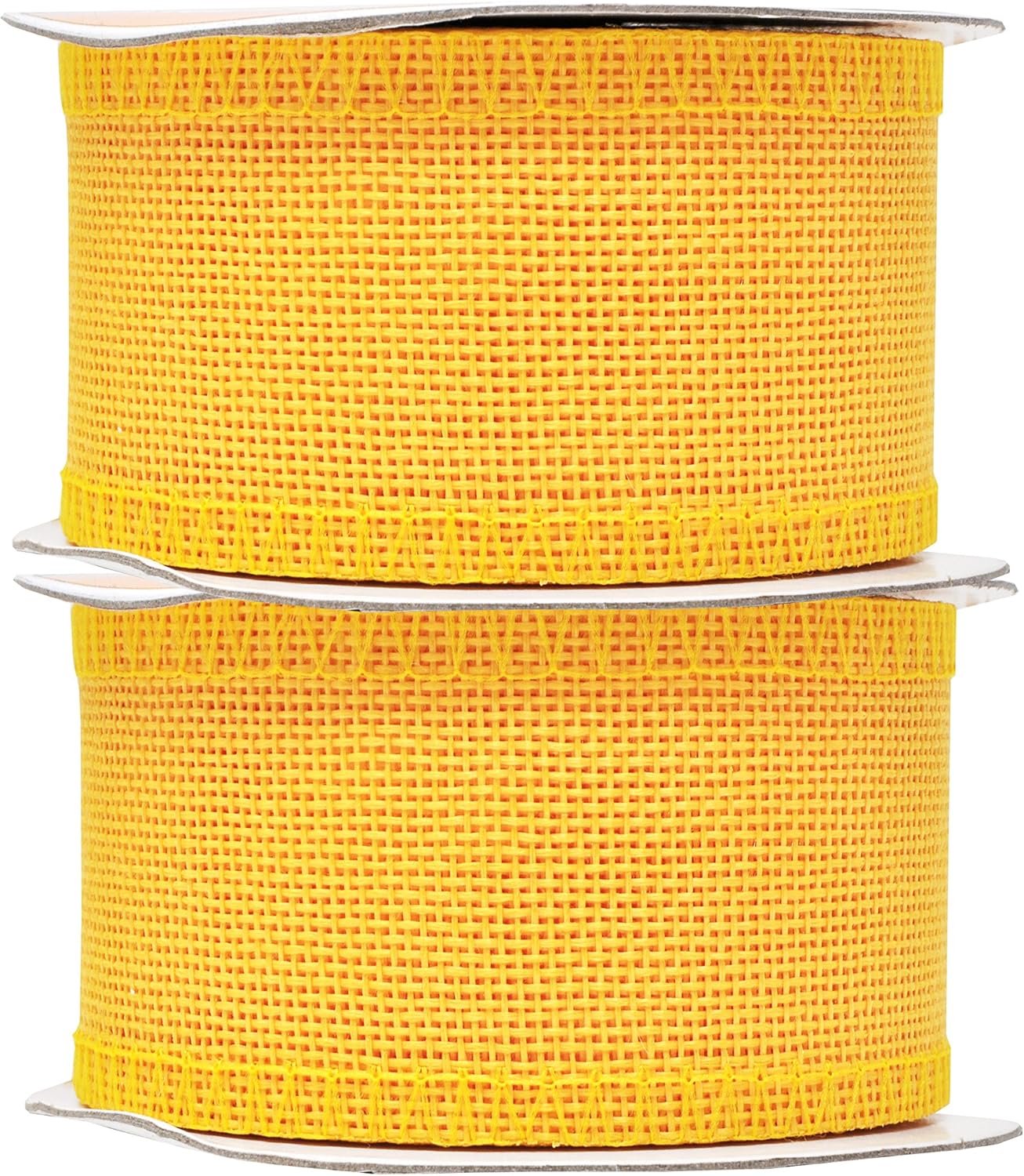 Mandala Crafts Yellow Burlap Ribbon 2 Inches Wide Jute Ribbons for Crafts - 20 Yds Roll Rustic Burlap Wrap Trim Ribbons for Wreaths Bows Wedding Party Decoration