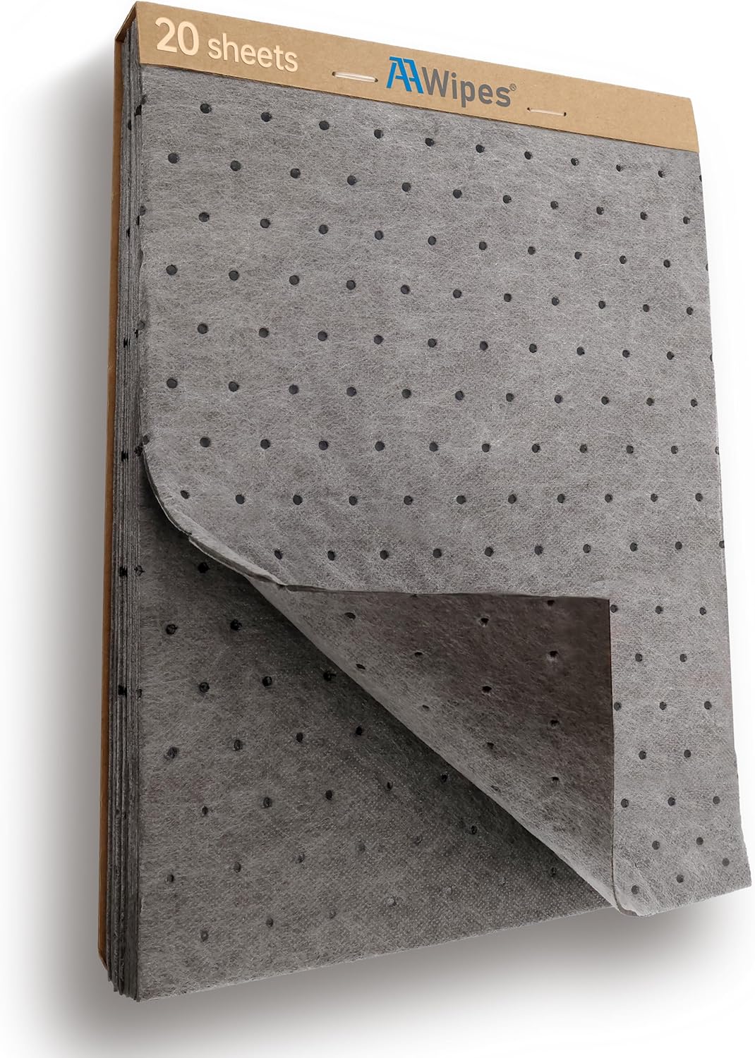 AAwipes Oil Absorbent Pads Universal Multi-Liquid Spill Control Tear-Off Design for Garage, Workshop, Industrial Use Heavy-Duty 9.8" x 13" Grey 20-Pack (OG1013T-20)