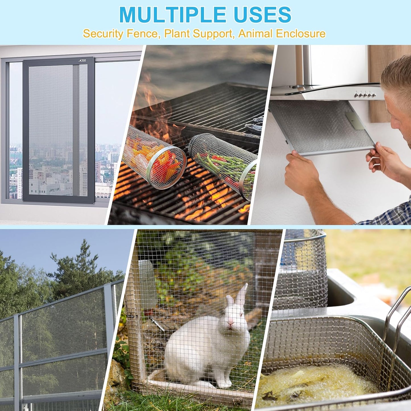 8 Pcs 13x9 (33cmx23cm) 5 Mesh 304 Stainless Steel Wire Mesh Sheet, Rustproof Metal Mesh Sheet Screen for DIY Crafts, Vent Covers, Garden Fencing, Window Protection & Industrial Filters