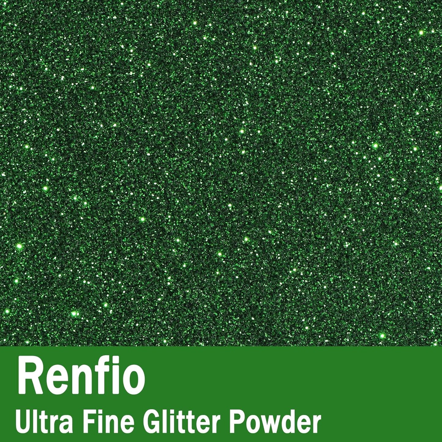 Renfio Ultra Fine Glitter Powder Metallic Resin Glitter 2.11 Oz (60g) PET Flakes Crafts Sequins 1/128" 0.008" 0.2mm Epoxy Chips Flakes for Tumblers Slime Decoration - Lincoln Green