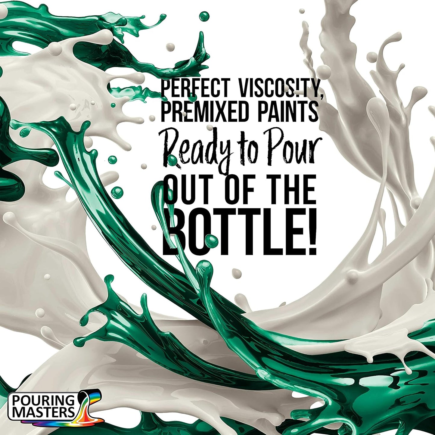 POURING MASTERS Deep Ocean Teal Acrylic Ready to Pour Pouring Paint - Premium 8-Ounce Pre-Mixed Water-Based - for Canvas, Wood, Paper, Crafts, Tile, Rocks and More