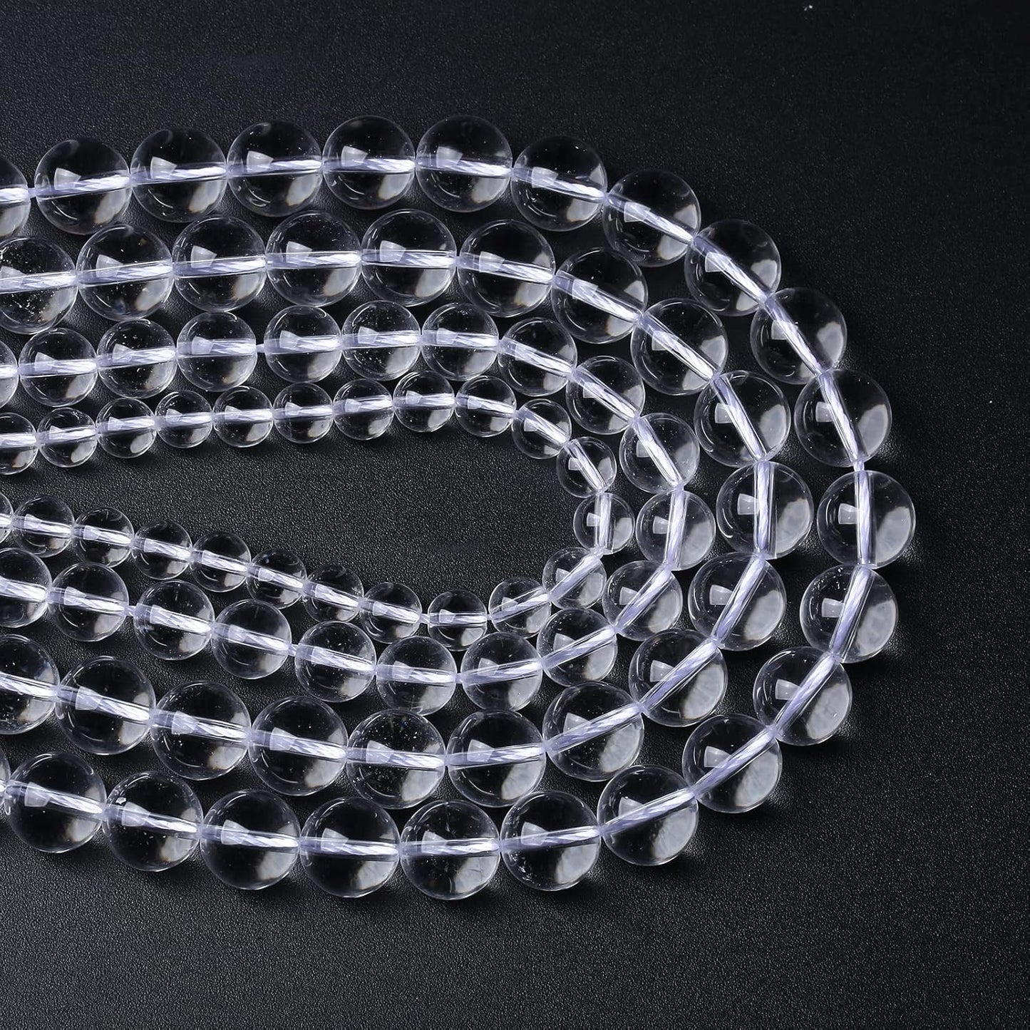 90pcs 4mm AAAAA Natural Clear White Crystal Quartz Beads Round Loose Spacer Beads for Jewelry Making DIY Bracelets Crystal Energy Healing Power Stone 15 Inch(Clear White Crystal Quartz, 4mm)