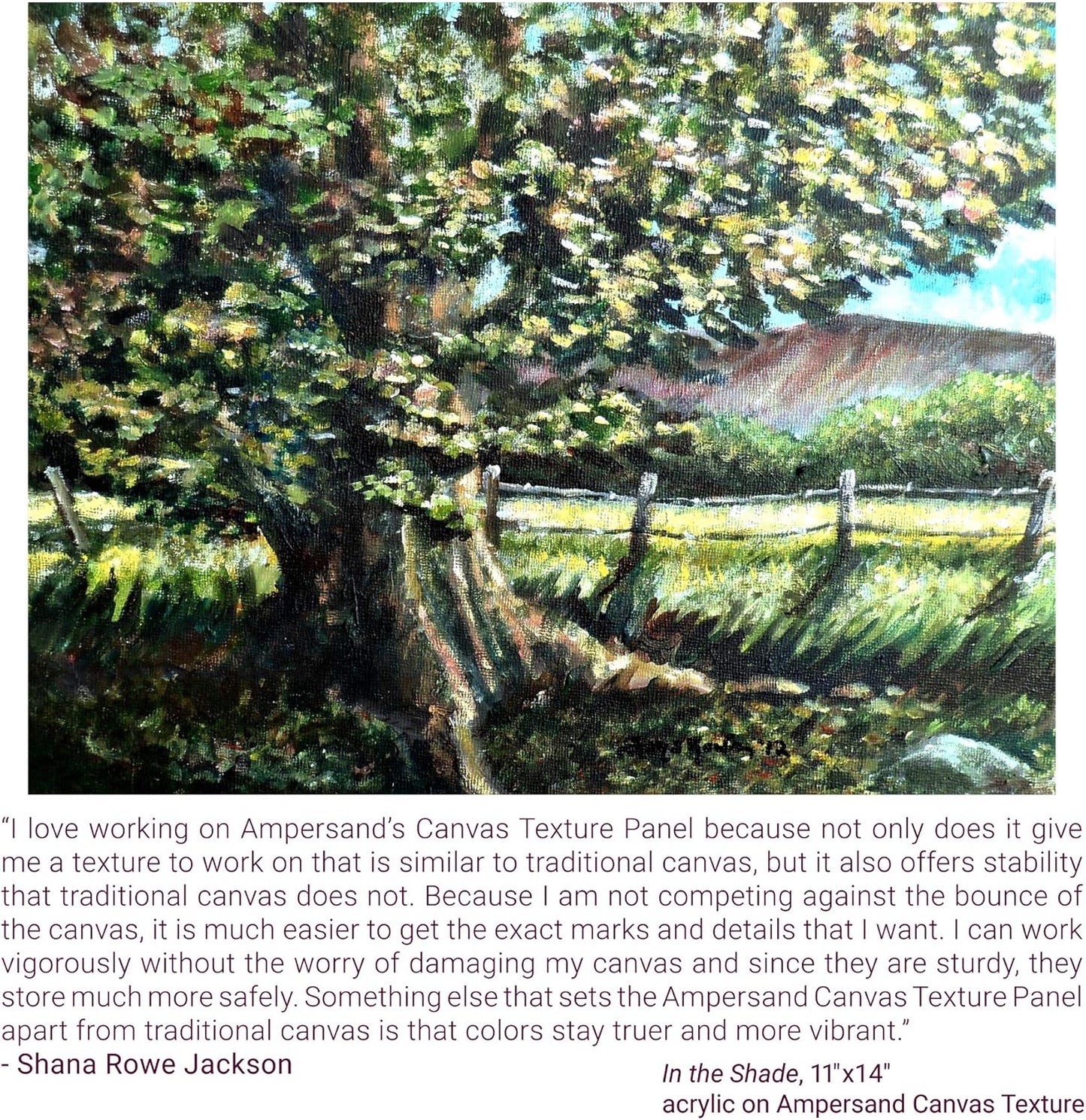 Ampersand Art Supply Wood Gesso Art Painting Panel: Canvas Texture, 3/8 Inch Depth, 11" x 14"