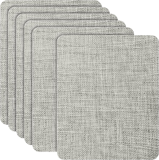 Azobur Coarse Linen Repair Patches, 6 Piece Self-Adhesive Linen Fabric Patches, Multi Color, Can be Used for Linen Sofa Repair and Linen Clothes Repair, Quick Fix Sofa.(Light Gray)