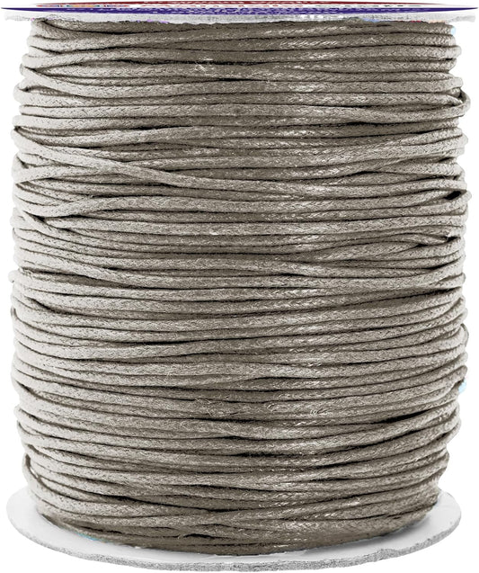 Mandala Crafts 1.5mm 109 Yards Taupe Cotton Waxed Cord for Jewelry Making Bracelet Cord Waxed String - Beading String Thread Jewelry Cords for Necklaces String