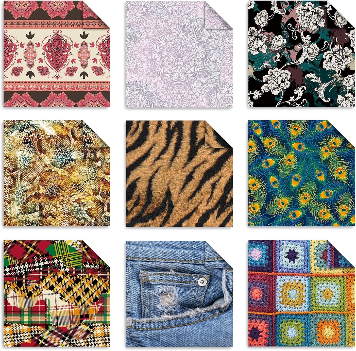 Origami 6x6 Paper Kit 150 Sheets 150 Vivid Colors Double Sided Same Printed Traditional Patterns Square for Arts Crafts Projects Japan Traditional Chiyo.Texture