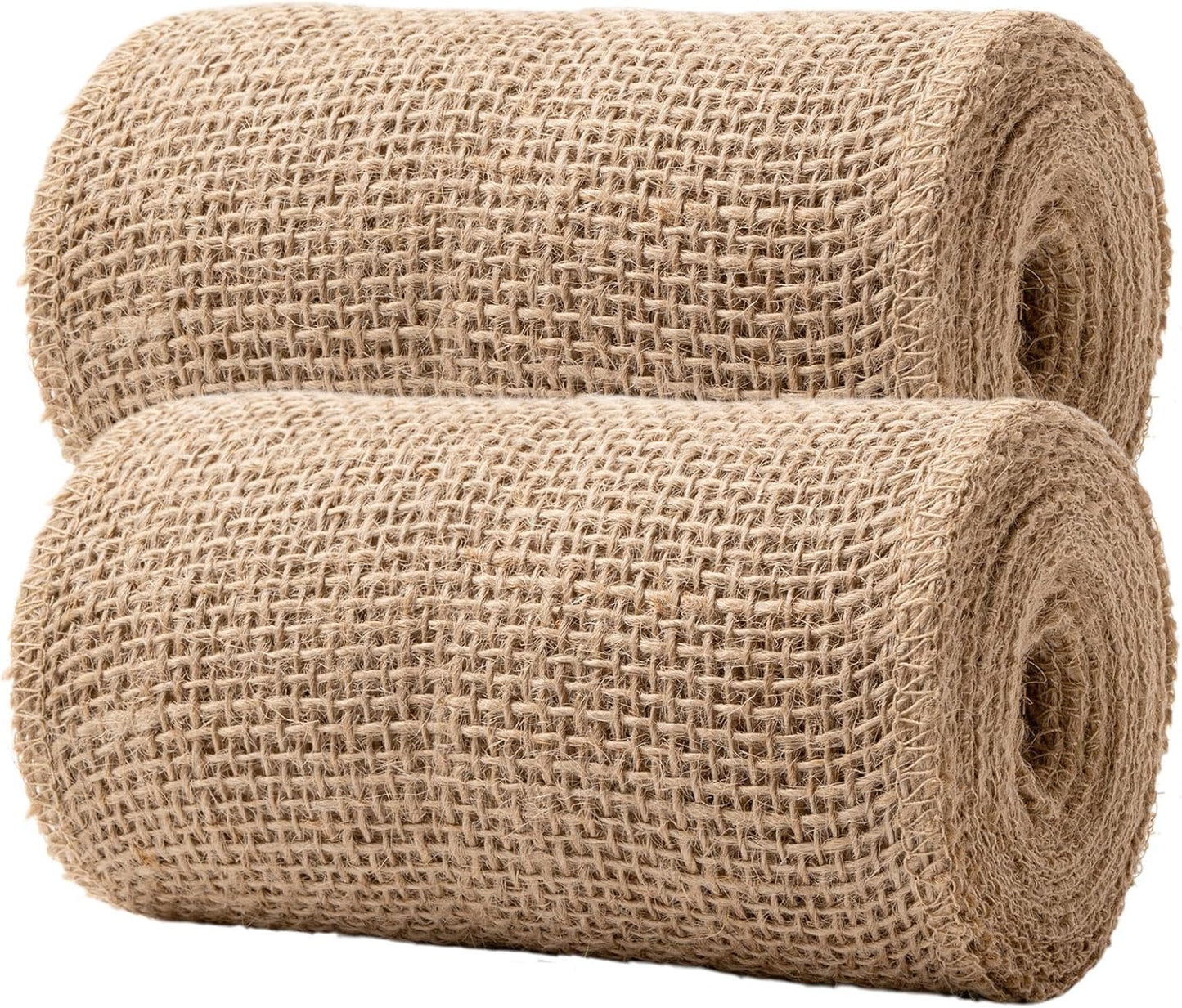 Natural Burlap Fabric Roll 10 Yards - 6 Inch Jute Ribbon for DIY Gift Wrapping, Craft Projects, Wedding, Christmas, Home Decoration (15 cm)