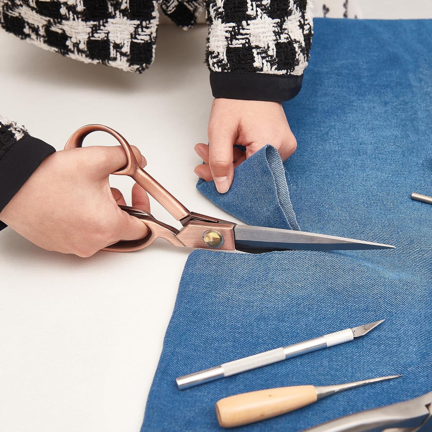 Fabric Scissors Professional 10" Sewing Scissors,Heavy Duty Shears for Fabric,Leather,Raw Materials,Dressingmaking,Upholstery Shears for Dressmakers Students Office Crafting