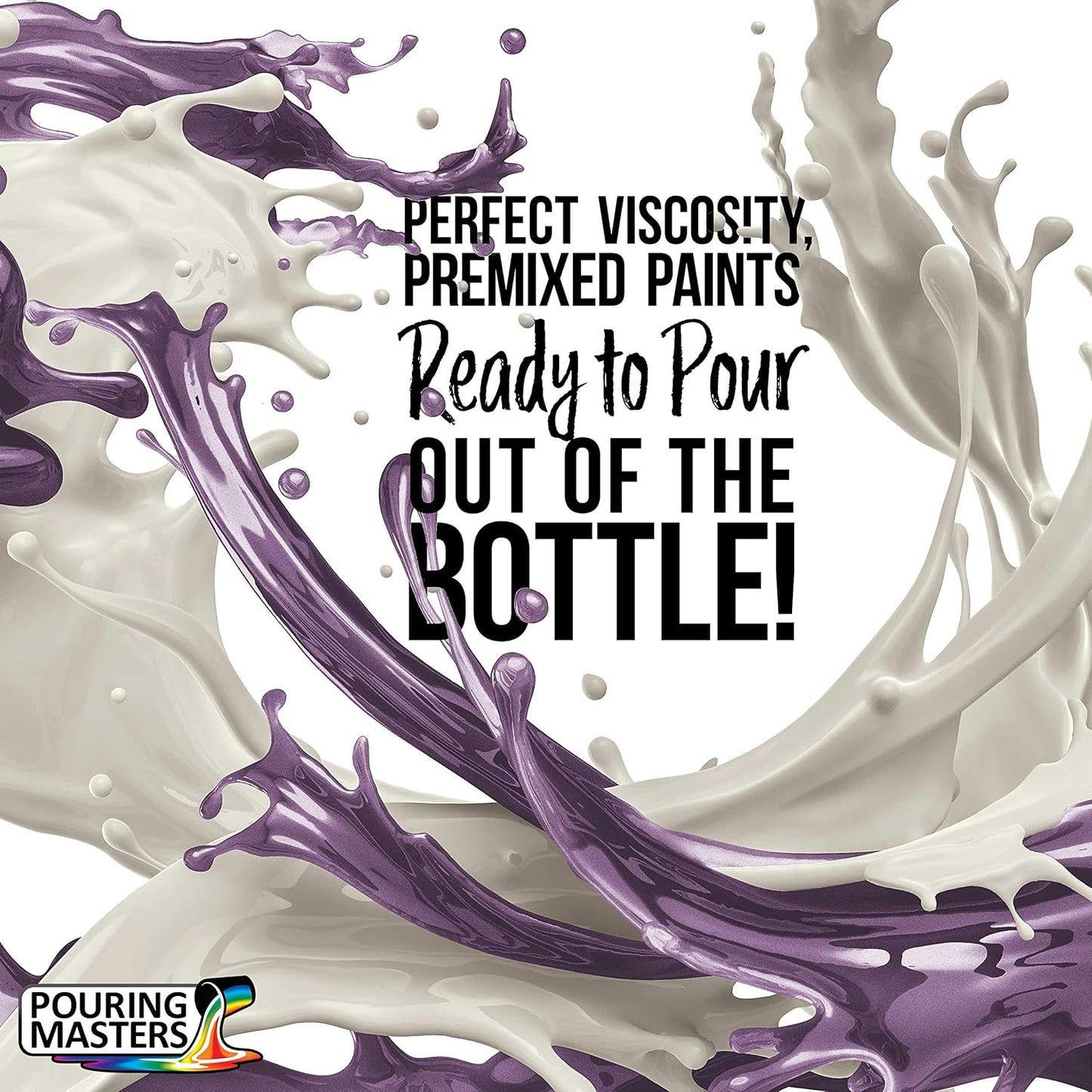 Pouring Masters Lavender Metallic Pearl Ready to Pour Acrylic Pouring Paint - Premium 32-Ounce Pre-Mixed Fluid Acrylic Paint - Fluid Art Supplies for Canvas, Wood, Paper, Tile & Rocks