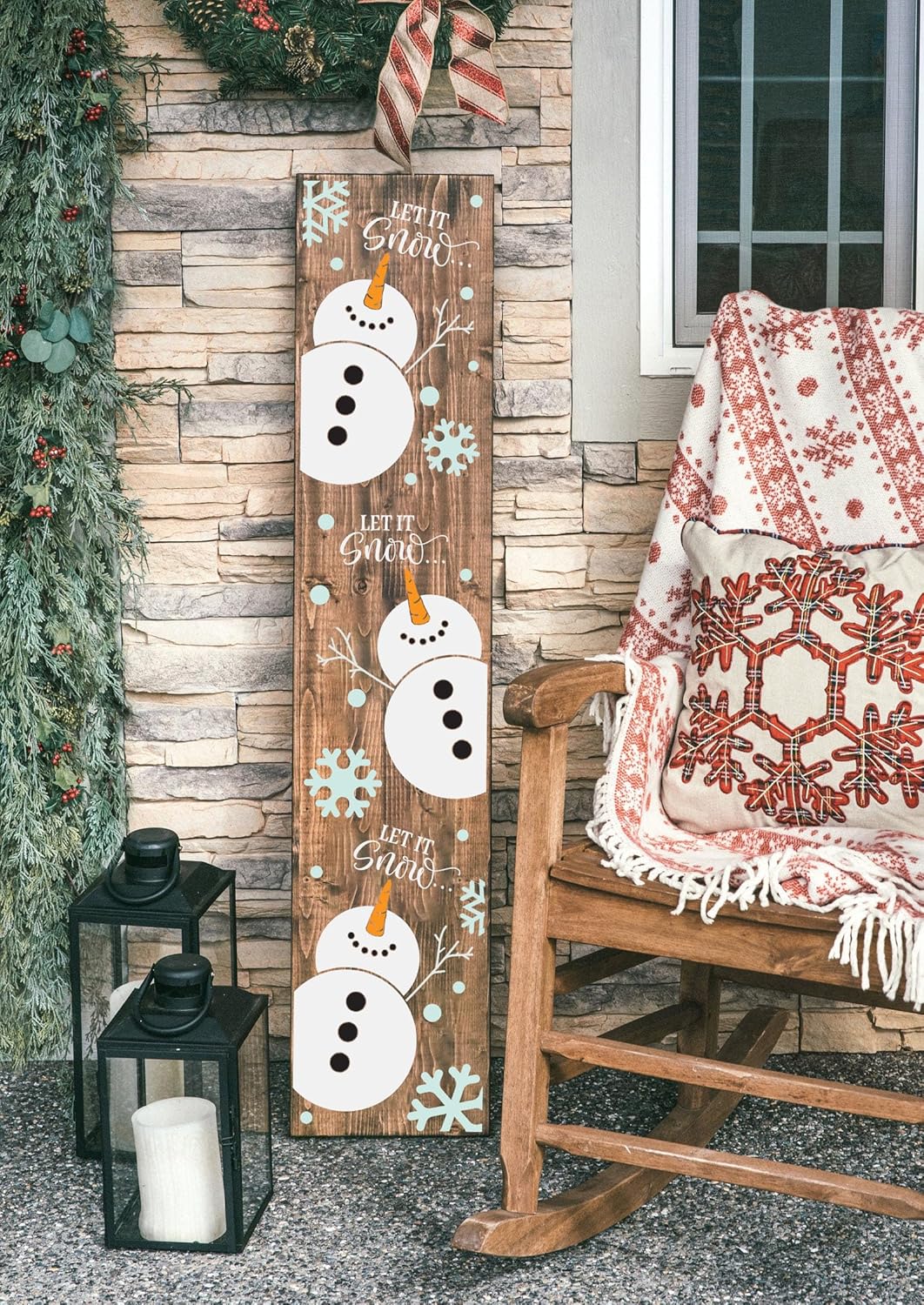 Christmas Stencils for Painting on Wood Let It Snow Stencil for Porch Sign Merry Christmas Stencil Believe Snowman Holiday Stencils for Crafts Reusable