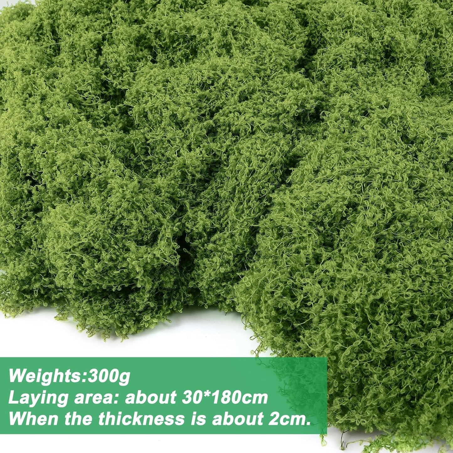 Fake Green Moss for Potted Plants, 10.6OZ Moss Decor Artificial Faux Moss for Crafts Preserved Moss for DIY Decorative Moss Table Centerpieces Decor Fairy Garden Floral Wedding (300g) (Dark Green)