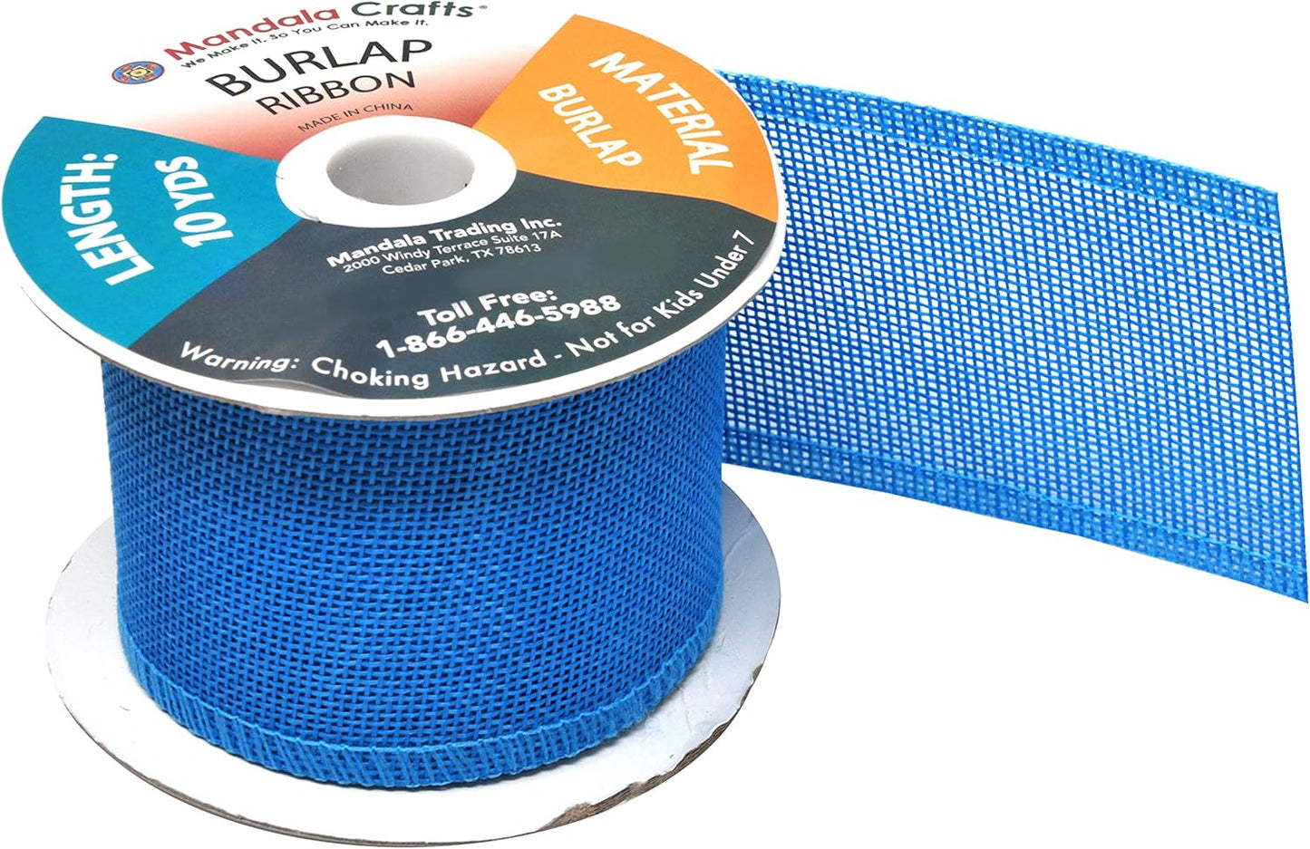 Mandala Crafts Sky Blue Burlap Ribbon 2.5 Inches Wide Jute Ribbons for Crafts - 20 Yds Roll Rustic Burlap Wrap Trim Ribbons for Wreaths Bows Wedding Party Decoration