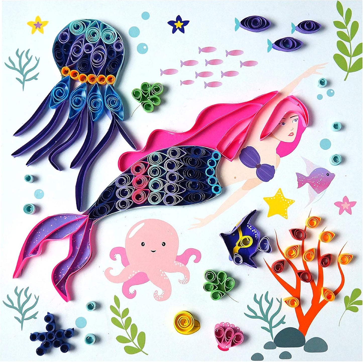 C.S. Kids DIY Paper Quilling Arts & Crafts Gifts – Fairy Tales| 3D Paper Quilling Design Kits for Kids, Make Your Own Paper Art (Paper strips & tools Included)