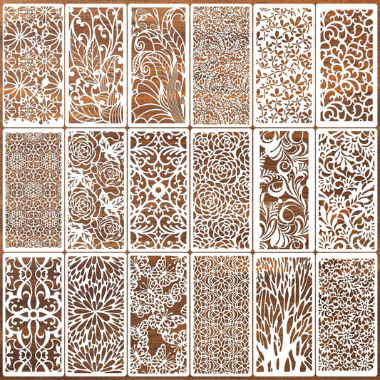 Floral Stencils for Crafts Reusable Damask Texture Stencils for Painting Background Stencil Drawing Templates for Wood Canvas Furniture Scrapbooking
