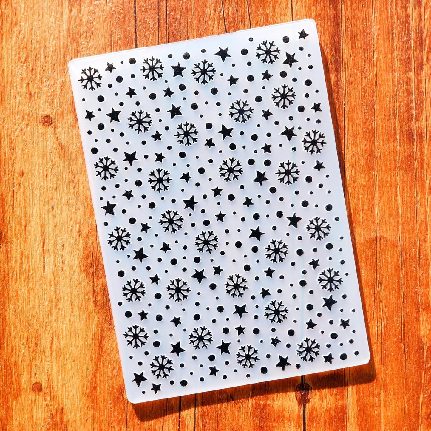 Arbuya Christmas Plastic Embossing Folders for Card Making Snowflakes Background Texture Embossing Folder Template for Scrapbooking Paper Crafting Home Decoration