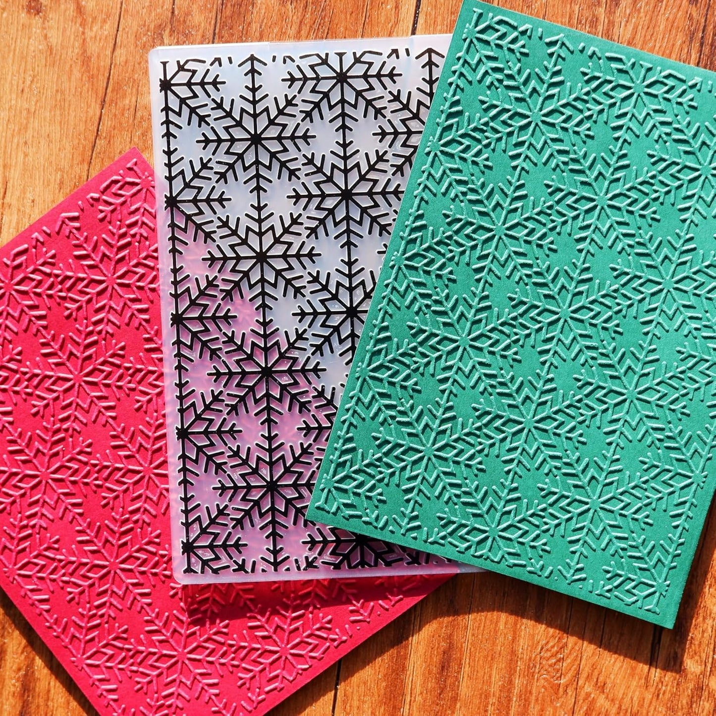Arbuya Snowflakes Background Plastic Embossing Folders for Card Making Christmas Impression Embossing Folder for Scrapbooking Paper Crafting Home Decoration