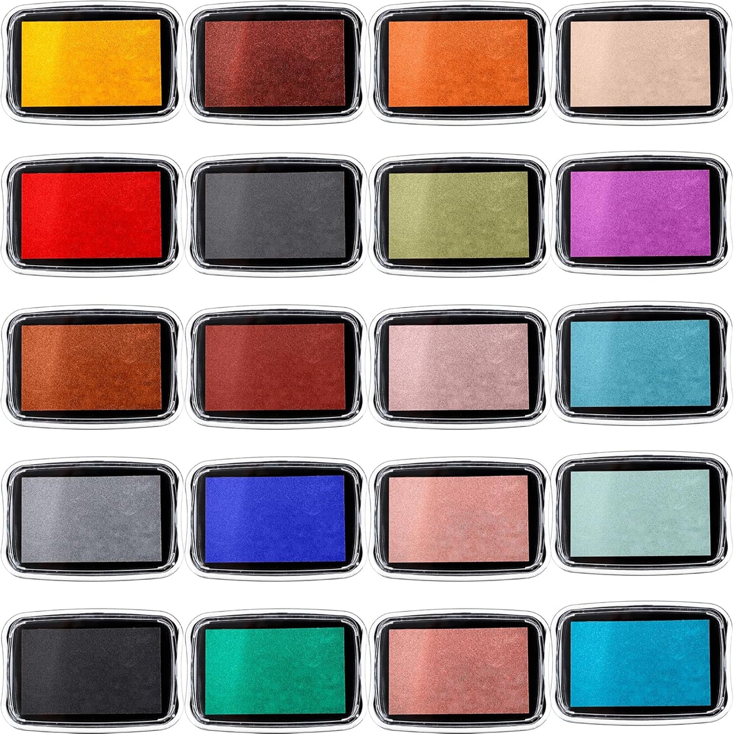 20 Pcs Large Finger Ink Pads for Kids Multicolor Washable Craft Ink Stamp Pads Retro Rainbow Ink Pad DIY for Rubber Stamps Paper Scrapbooking Fabric, 20 Colors