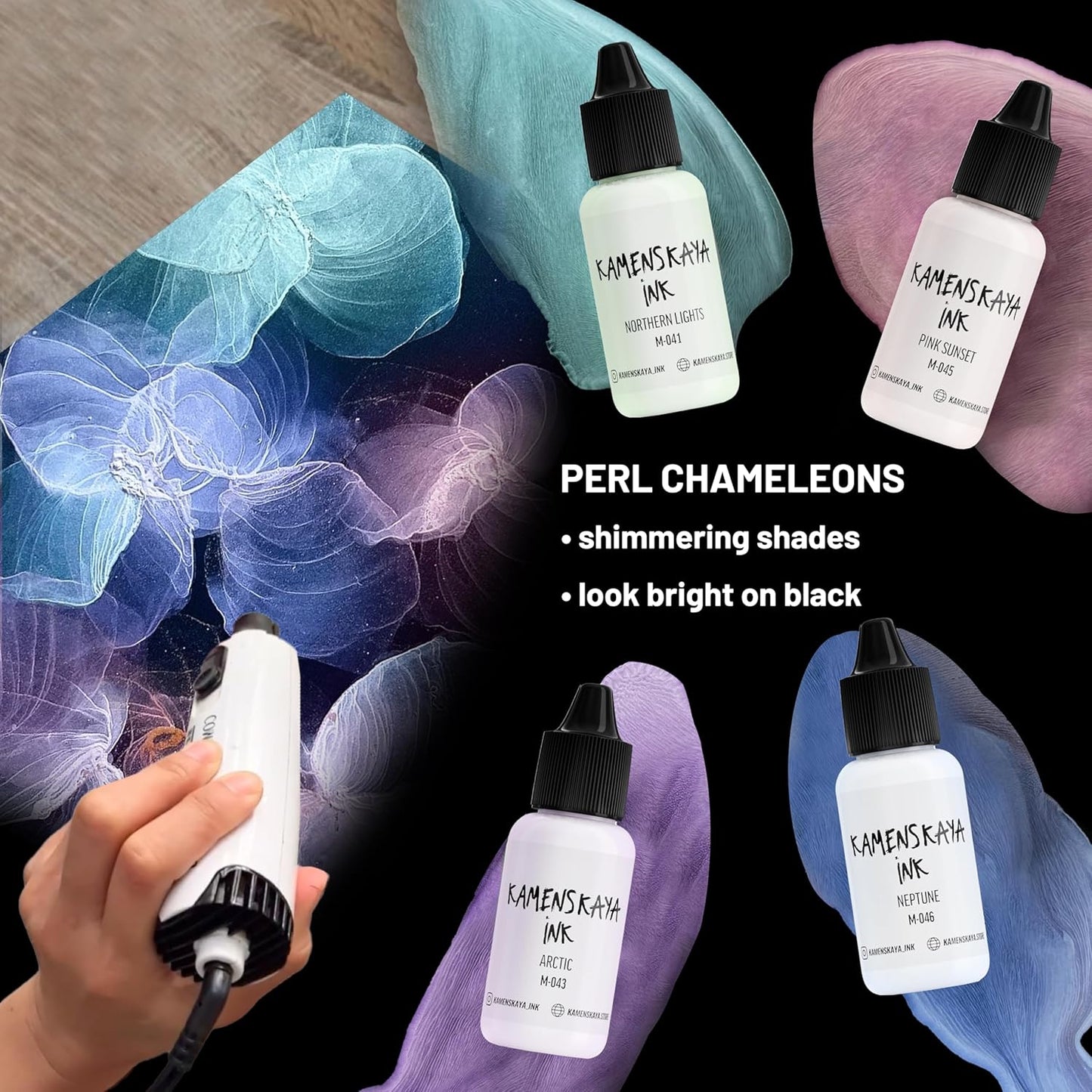 Alcohol Ink Set #15: Matched Color Combination of Alcohol Inks, 4 pcs. 0.51 fl oz (15 ml) Each