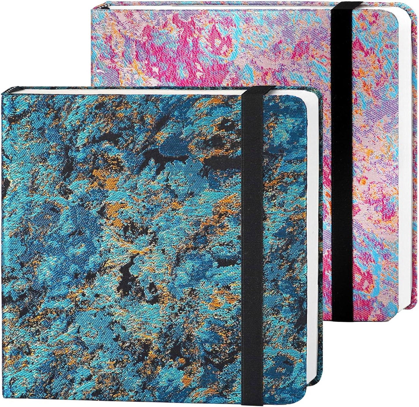 Funto Watercolor Journal, 6.3x6.3, 2 Pack, 24 Sheets Each, 100% Cotton Cold Press, 300gsm/140lb, Inner Paper Pocket, Art Supplies for Mixed Media