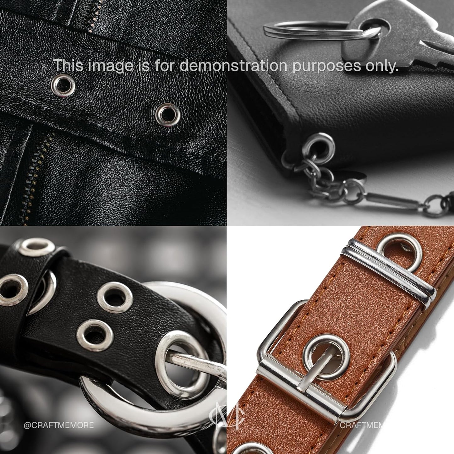 CRAFTMEMORE Grommet Tool Kit with 200 Silver Grommets, 3/8 and 1/4 inch Double Head Pliers, for Tarps, Fabric Rings, Leather, Tents, Vinyl, Canvas