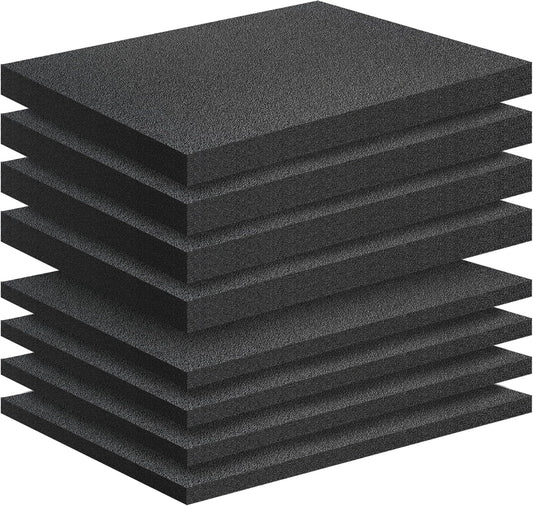 8 Pack Polyethylene Foam Pads for Packing Foam Sheets 2 Size Cuttable High Density Cushioning Inserts Protective Foam for Packing Cases and Crafts- 16" X 12" X (0.4" and 1")