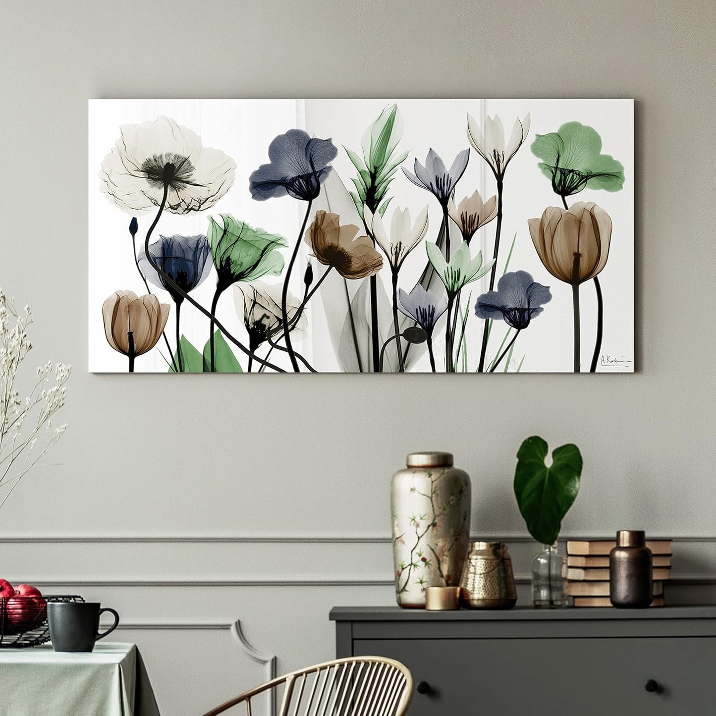 Empire Art Direct Frameless Free Floating Tempered Glass Panel Graphic Wall Art Ready to Hang, 24" x 48", Floral Landscape