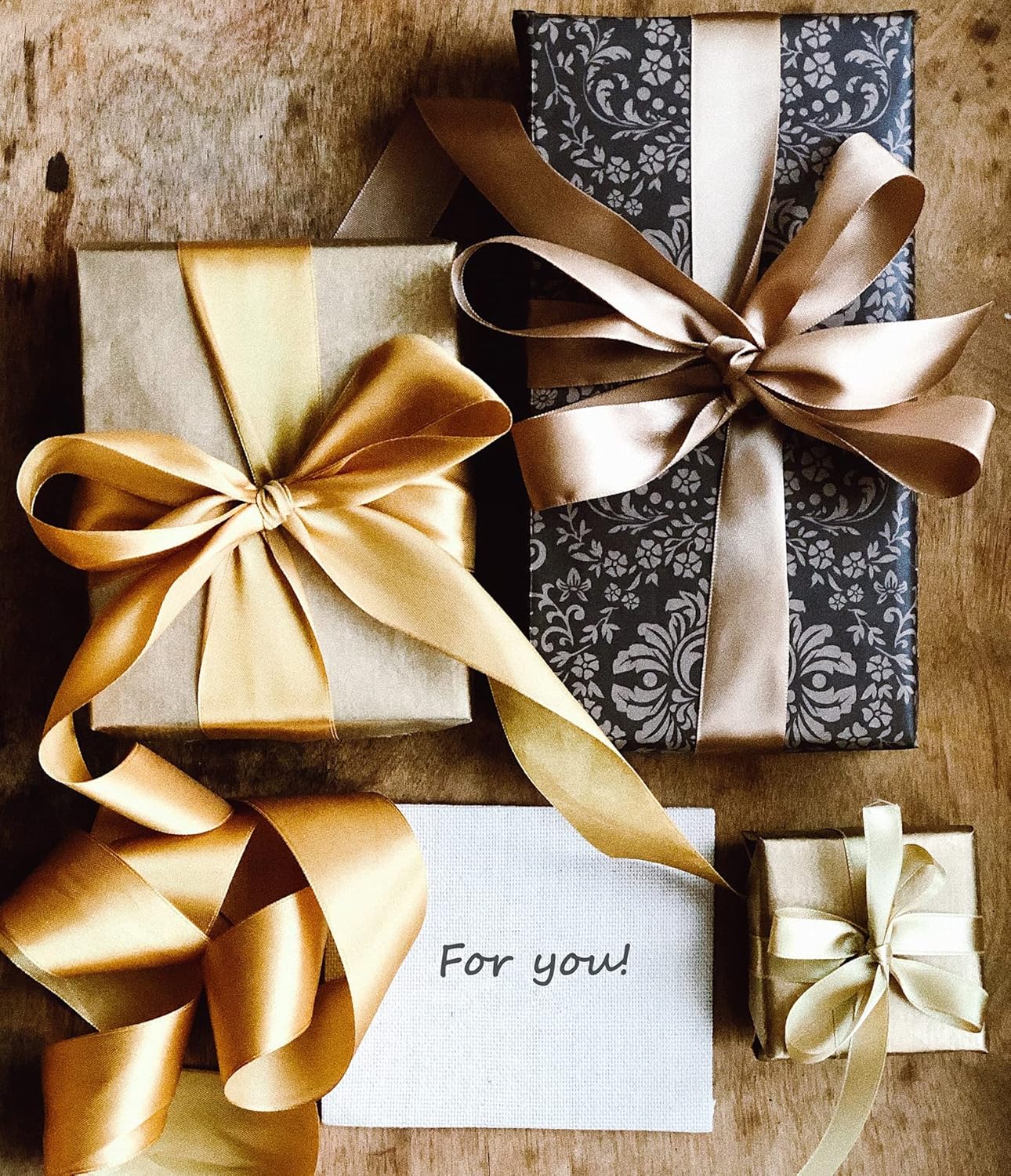 1 Inch Brown Solid Satin Ribbon, 50 Yards Craft Fabric Ribbon for Gift Wrapping Floral Bouquets Wedding Party Decoration