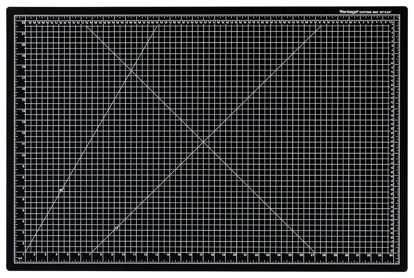 Dahle Vantage 10673 Premium Self-Healing Cutting Mat, 24"x36", 1/2" Grid, 5 Layers for Max Healing, Perfect for Crafts & Sewing, Black