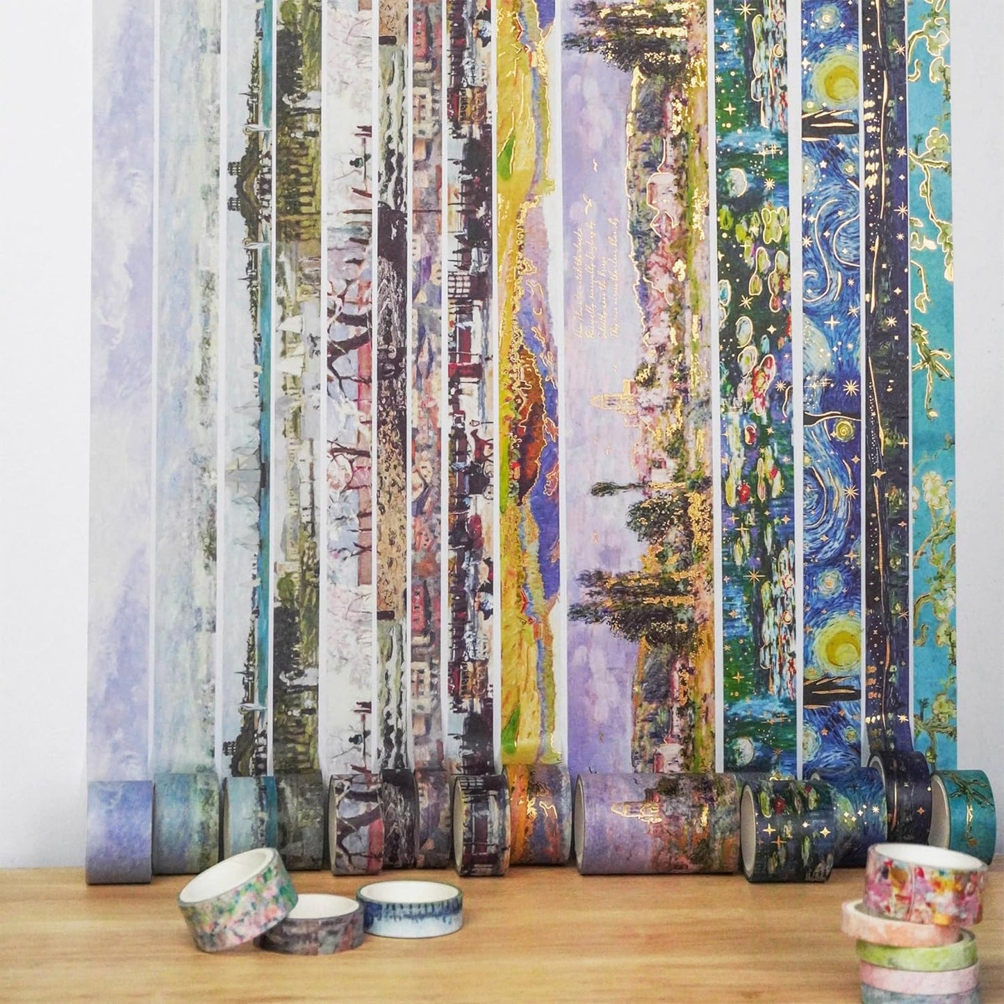 YUBX Landscape Washi Tape Set in Oil Painting Style 24 Rolls Scenery Drawing Masking Graphic Decorative Tapes for Arts, DIY Crafts, Journals, Planners, Scrapbook, Wrapping