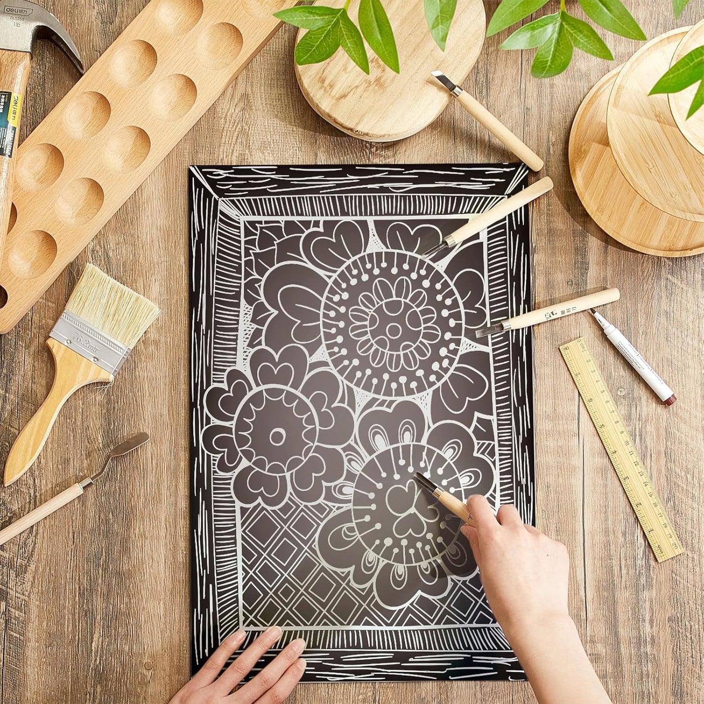 Yeaqee 8 Pcs Linoleum Block Rubber Carving Block Soft Linocut Blocks Large Linoleum Sheet Unmounted Lino Plates for Engraving Art Project Printmaking Artist Studio Supplies (12 x 18 Inch,Gray)