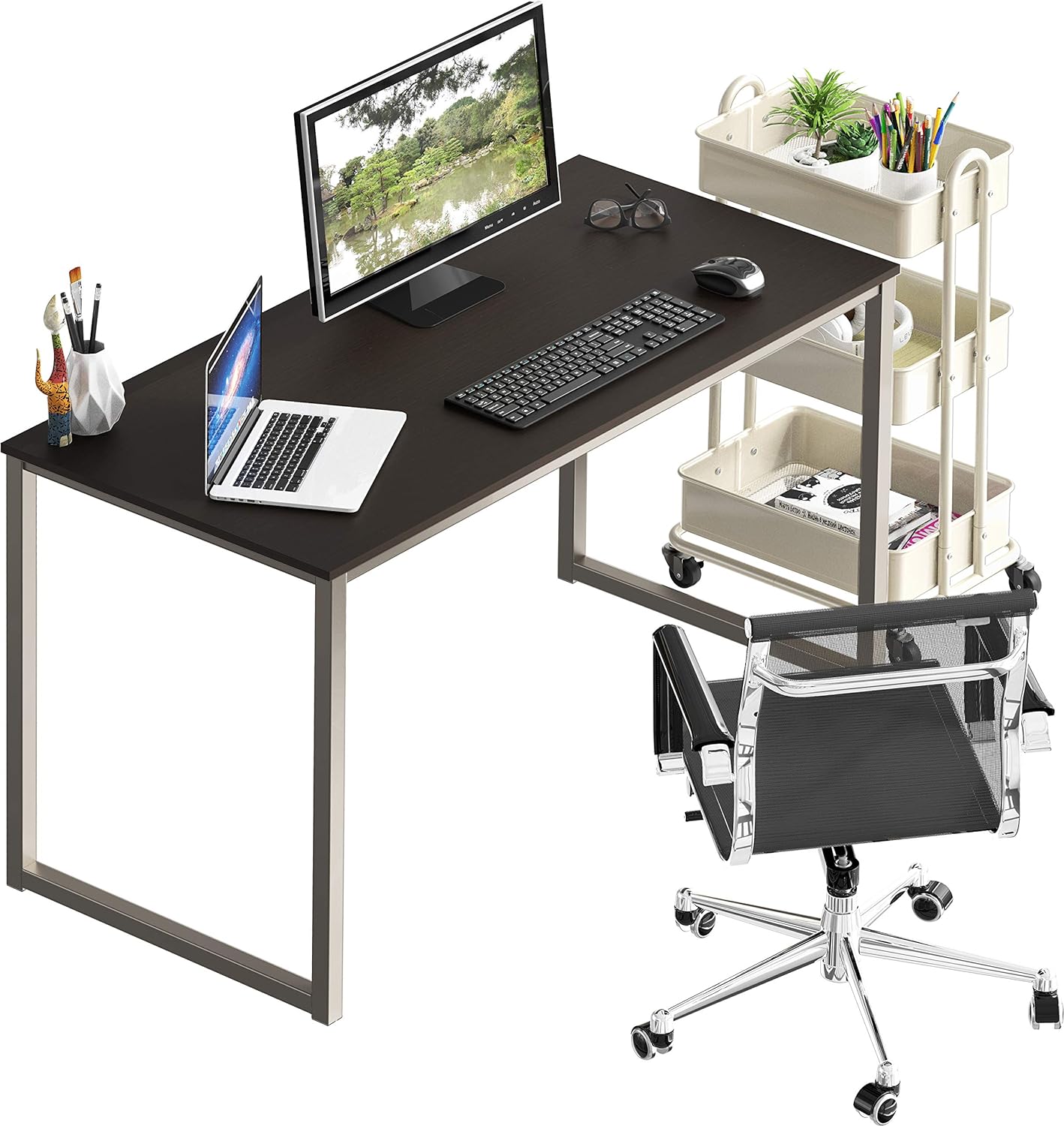 SHW Mission 40-Inch Home Office Computer Desk, Espresso