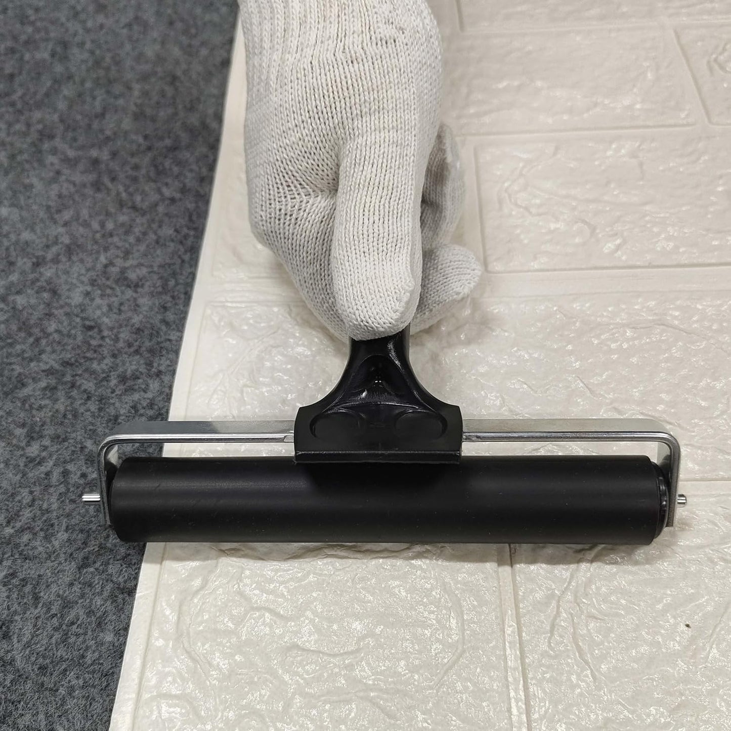 Printmaking Brayers，Rubber Roller, Brayer Ideal for Anti Skid Tape Construction Tools, Print, Ink and Stamping Tools,Crafting, Hard Rubber Roller Brayers, Vinyl Roller Ink Paint Brush (5.9in)