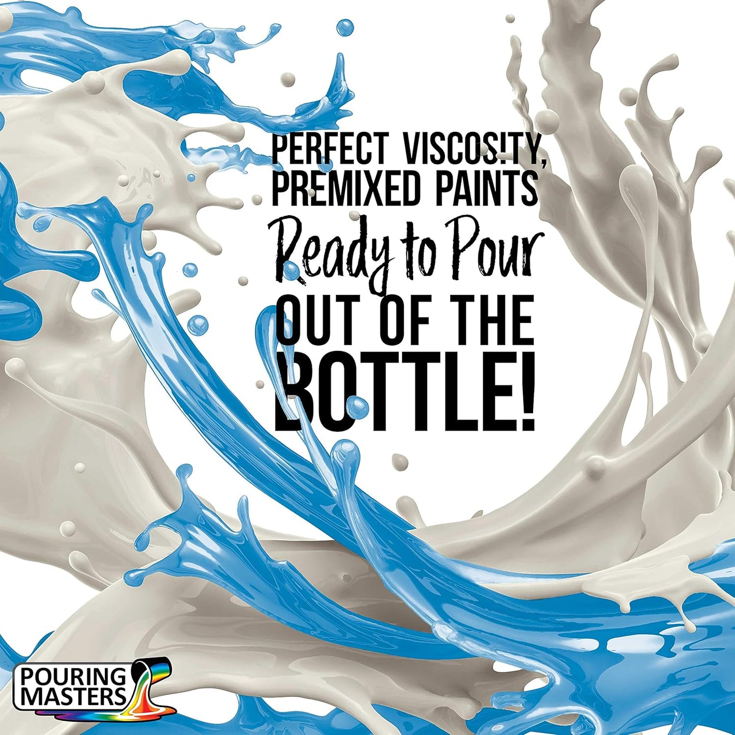 Pouring Masters Cerulean Blue Ready to Pour Acrylic Pouring Paint - Premium 8-Ounce Pre-Mixed Fluid Acrylic Paint - Fluid Art Supplies for Canvas, Wood, Paper, Tile & Rocks