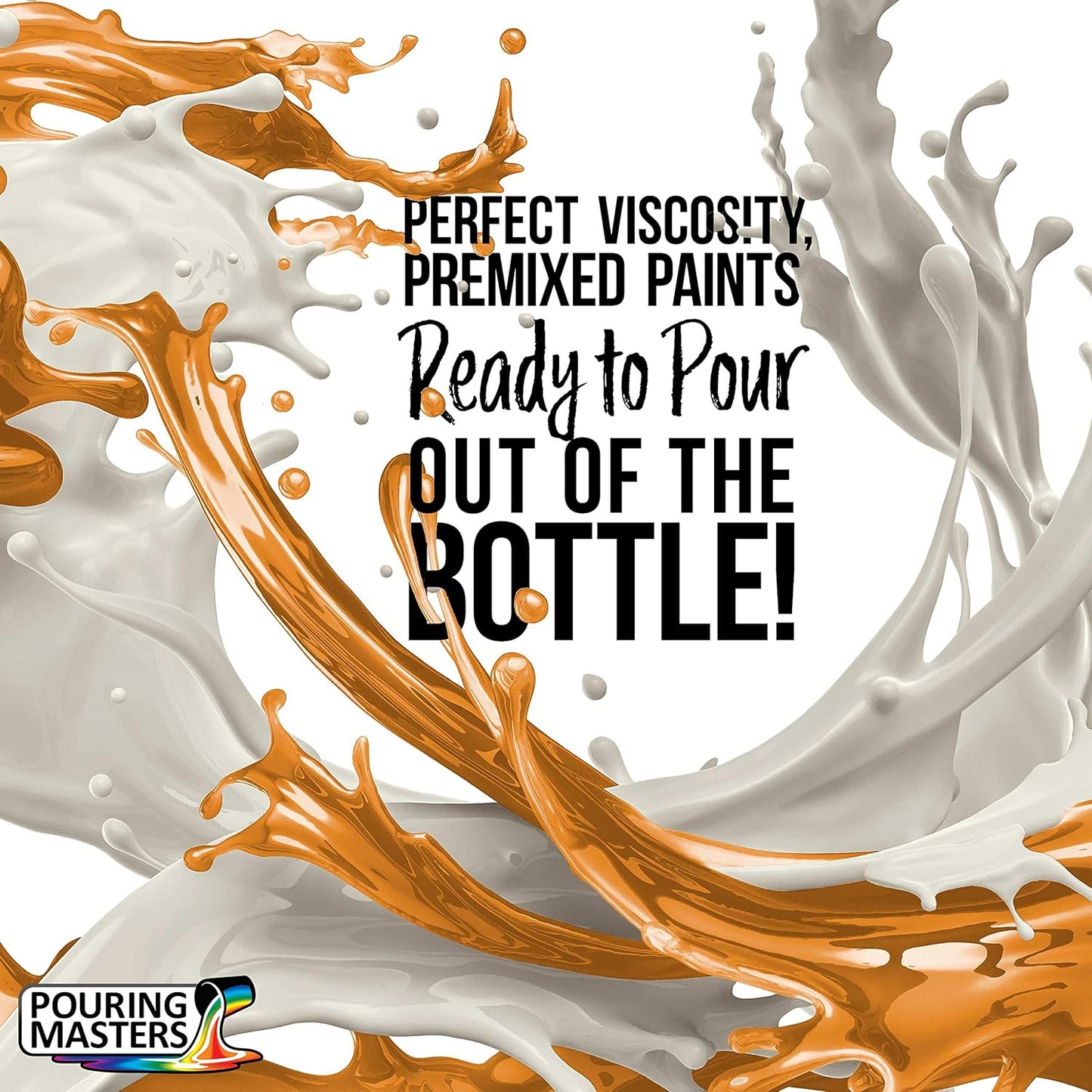 POURING MASTERS Golden Ochre Acrylic Ready to Pour Pouring Paint - Premium 64-Ounce Pre-Mixed Water-Based - for Canvas, Wood, Paper, Crafts, Tile, Rocks and More